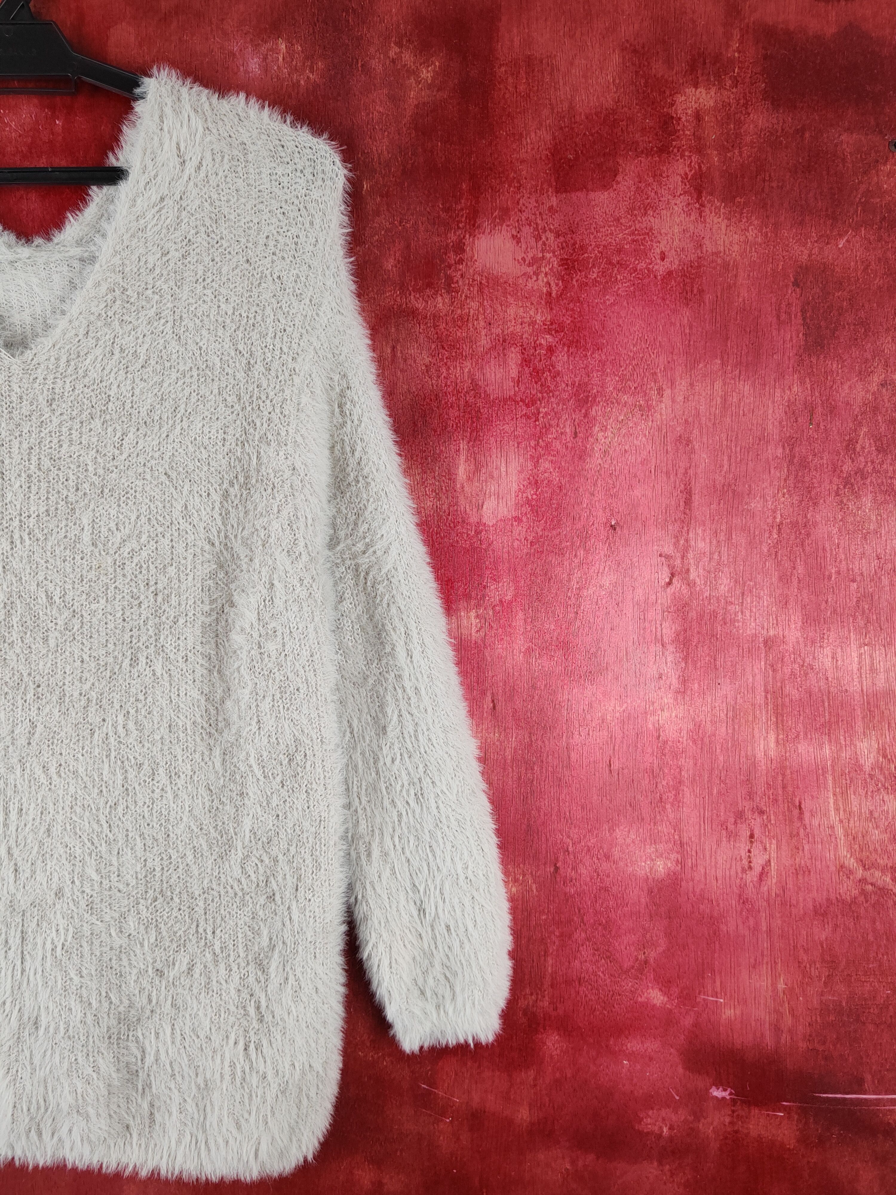 GU GU Gray Shag Shaggy Fur Mohair Knitwear #S1974 Size S / US 4 / IT 40 - 5 Thumbnail