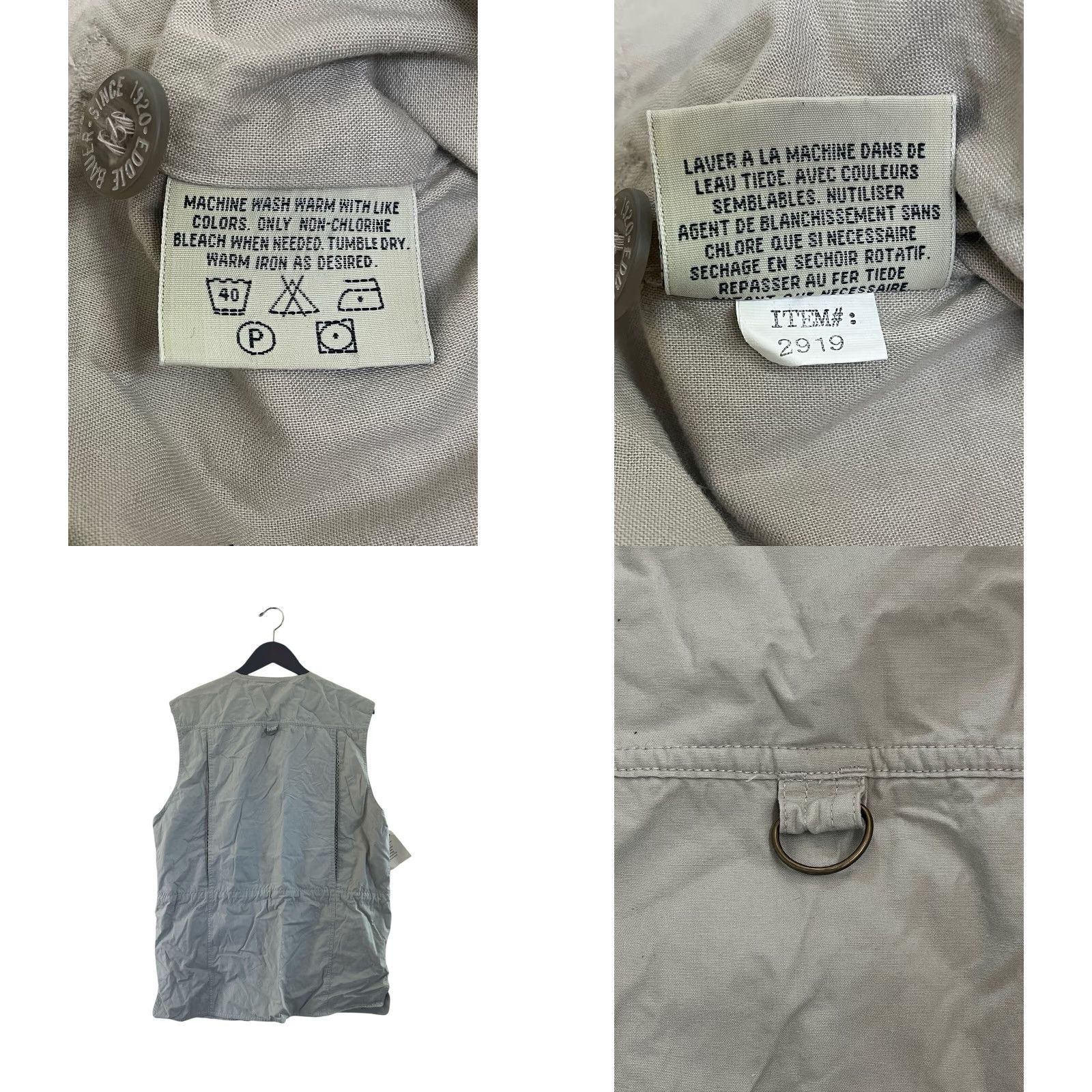 Eddie Bauer VINTAGE Eddie Bauer Vest Mens S Beige Cotton 90s Deadstock NWT Lightweight Canvas 100% Cotton Teflon 30.5" Long 22.5" Across Size US S / EU 44-46 / 1 - 9 Thumbnail