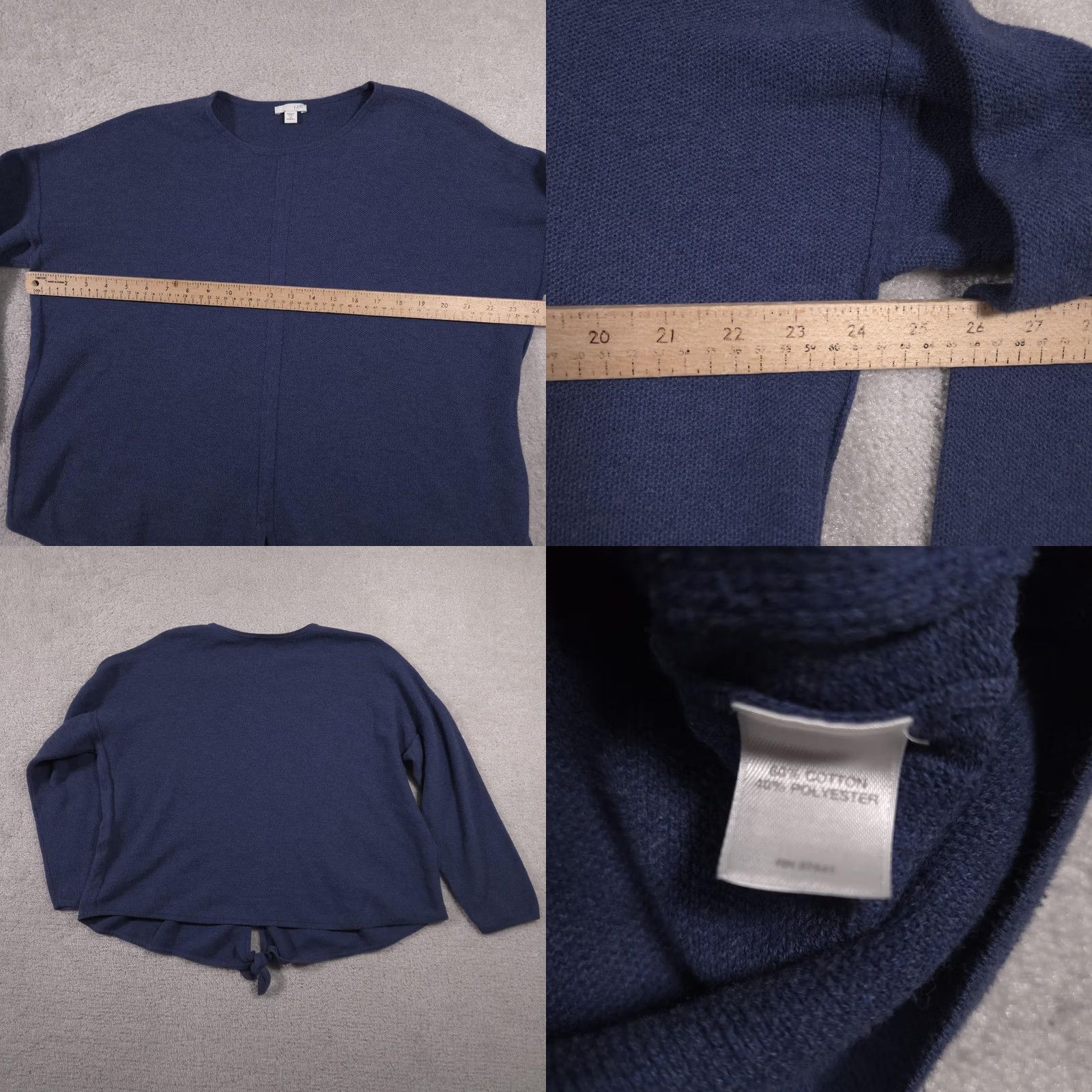 J. Jill VINTAGE J Jill Sweater Womens 2X Blue Knit Pullover Tie Front Long Sleeve Casual Top Size XXL / US 16-18 / IT 52-54 - 8 Thumbnail