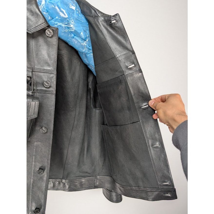 Louis Vuitton o1rshd1 Chain Leather Trucker Jacket in Black Size US M / EU 48-50 / 2 - 14 Thumbnail