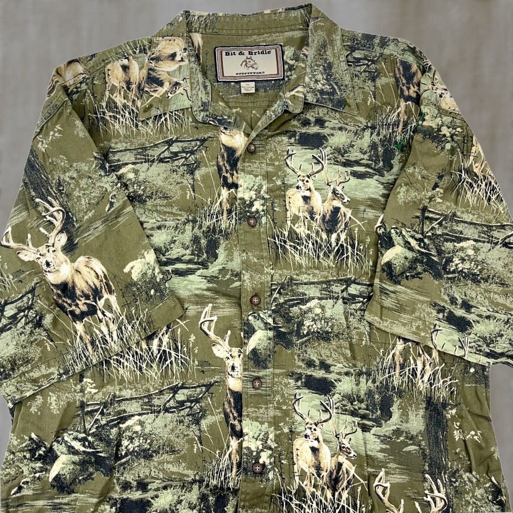 Vintage Bit & Bridle Shirt Men XL Camouflage Button Up Western Casual Workwear VTG Y2K Size US XL / EU 56 / 4 - 1 Thumbnail