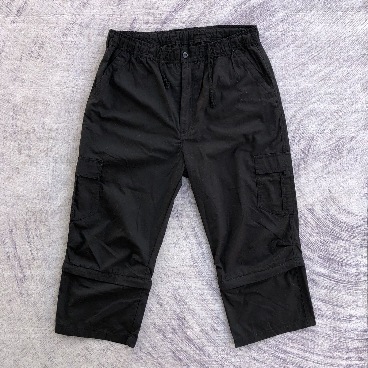 Vintage Japanese Cargo Pants Baggie All black Tactical With 6 pocket Size US 35 - 1 Thumbnail