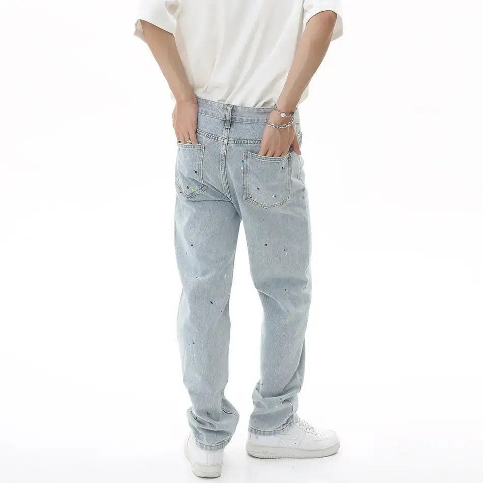 Japanese Brand Retro loose straight leg graffiti jeans Size US 32 / EU 48 - 4 Thumbnail