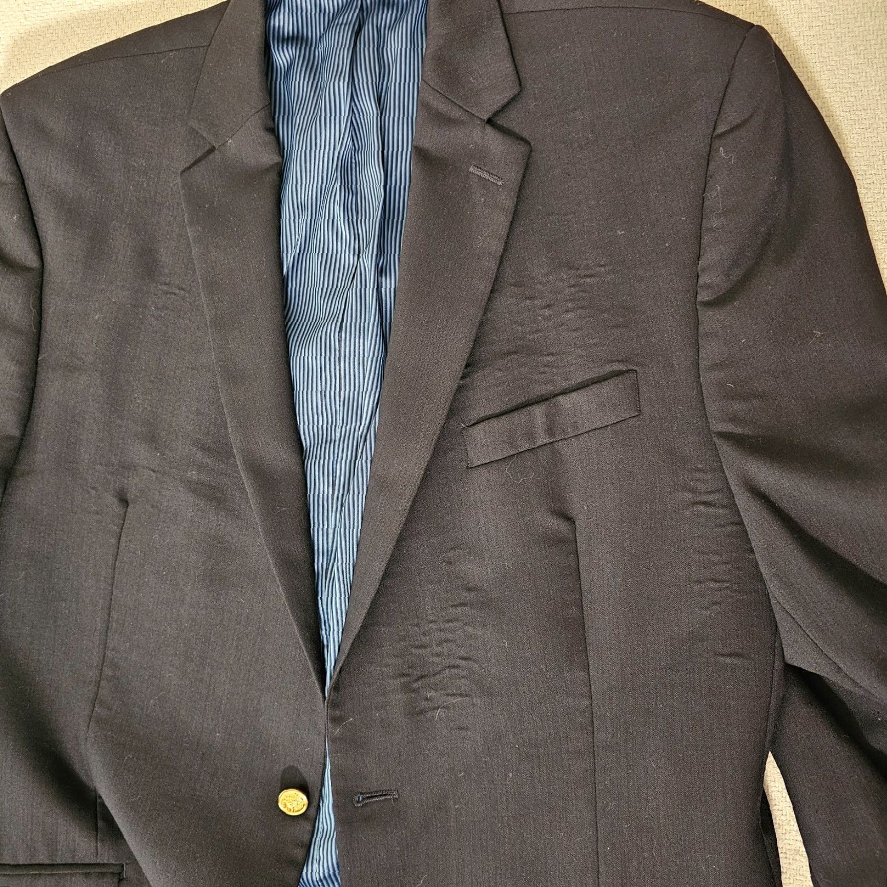Calvin Klein Calvin Klein Blazer Jacket Mens 42L Slim Fit Long Wool Black Size 42R - 5 Thumbnail