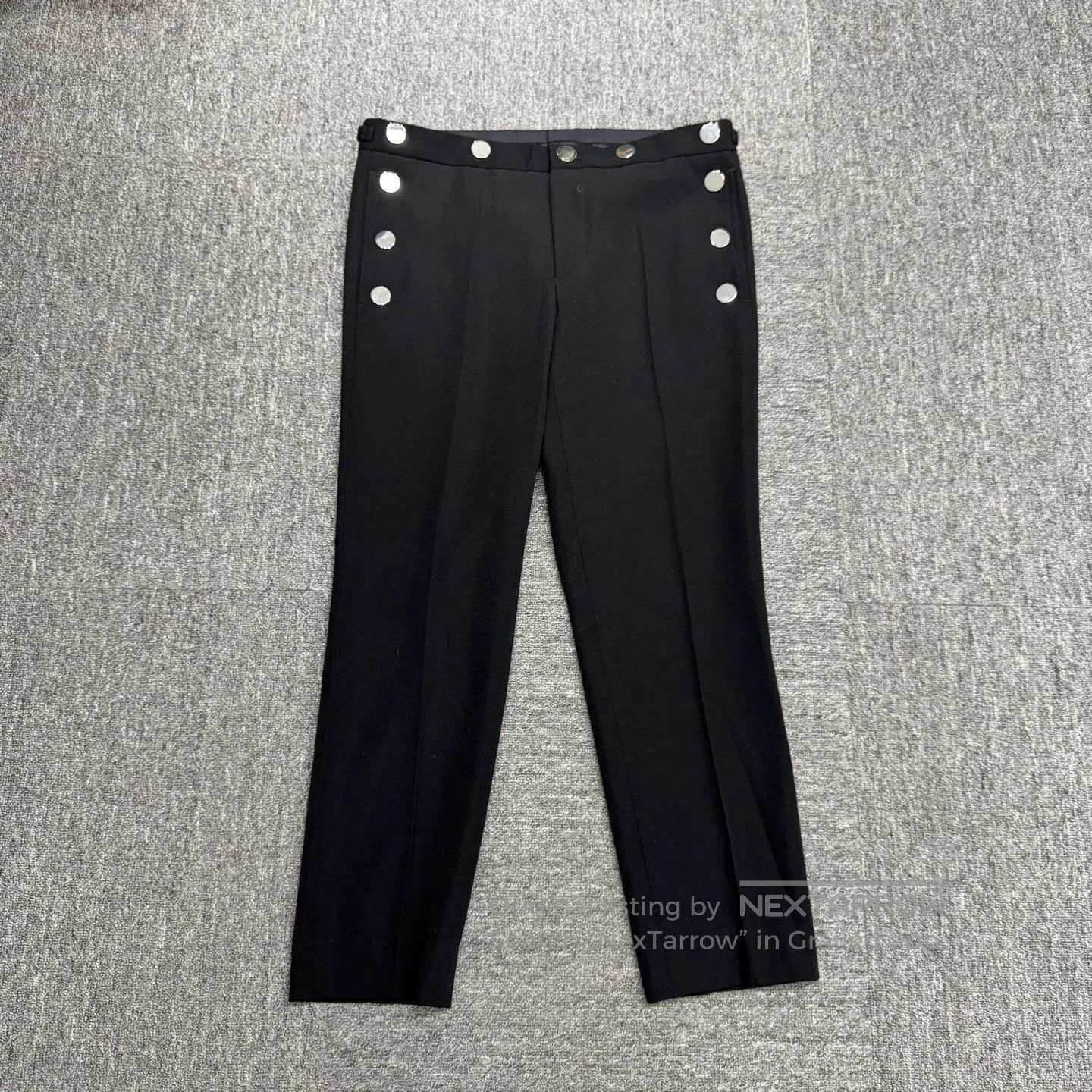 Givenchy Black Casual Pants with Side Button Detail Size 32. Size US 32 / EU 48 - 1 Thumbnail