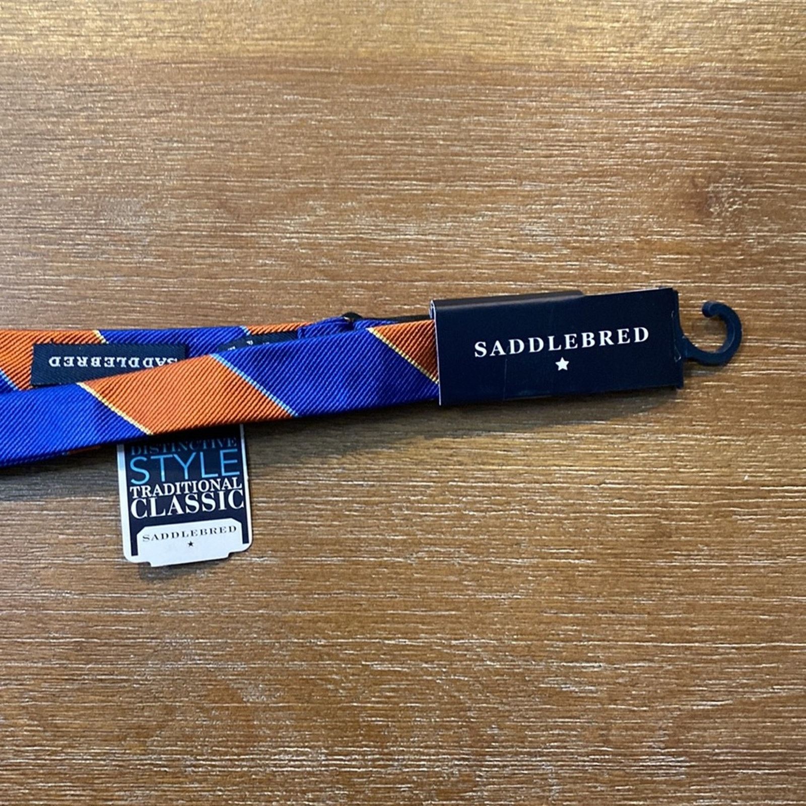 Saddlebred Saddlebred orange blue traditional classic bow tie silk Size ONE SIZE - 3 Thumbnail