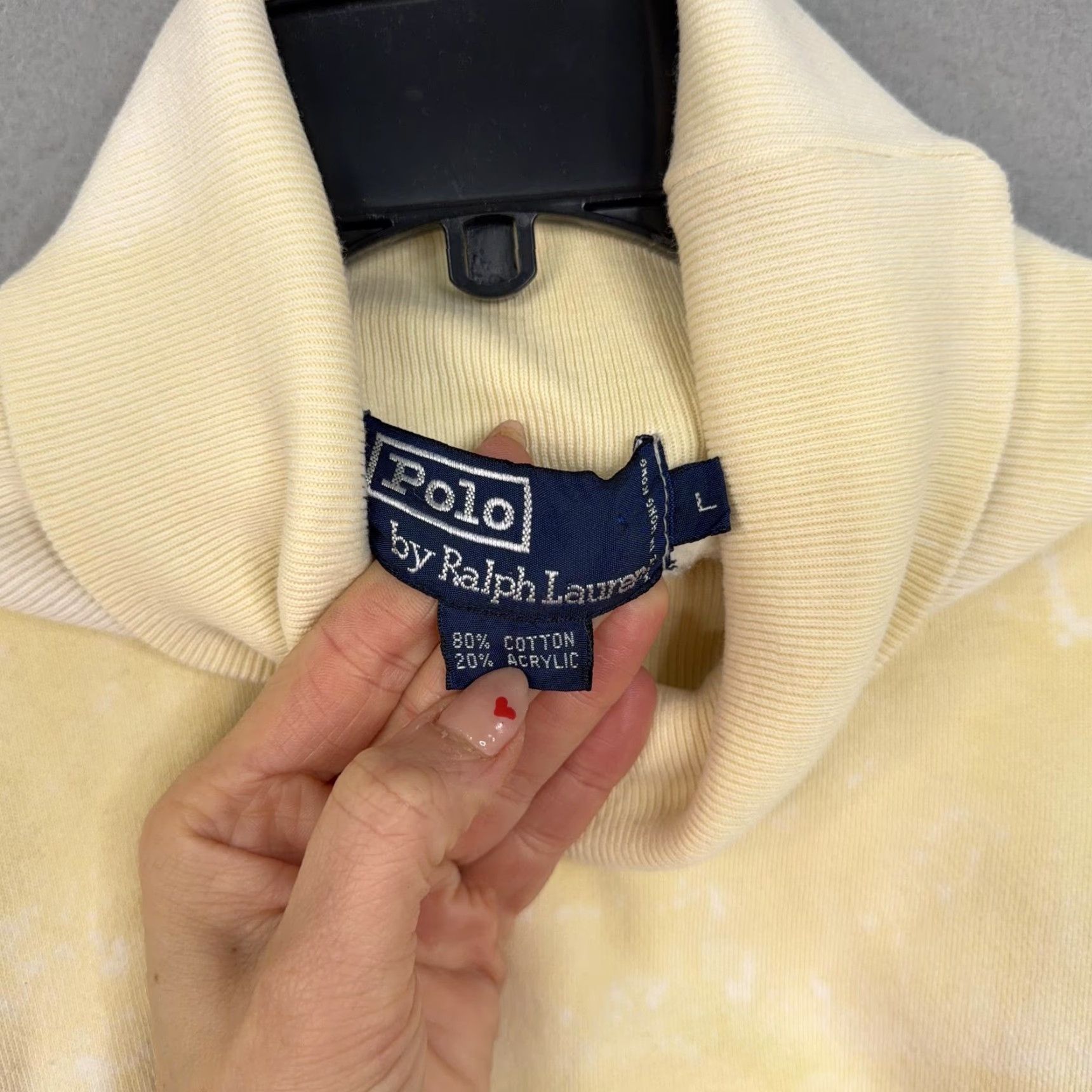 Polo Ralph Lauren VINTAGE Polo Ralph Lauren Sweatshirt Mens Large Cream Striped Turtleneck 90s Size US L / EU 52-54 / 3 - 4 Thumbnail
