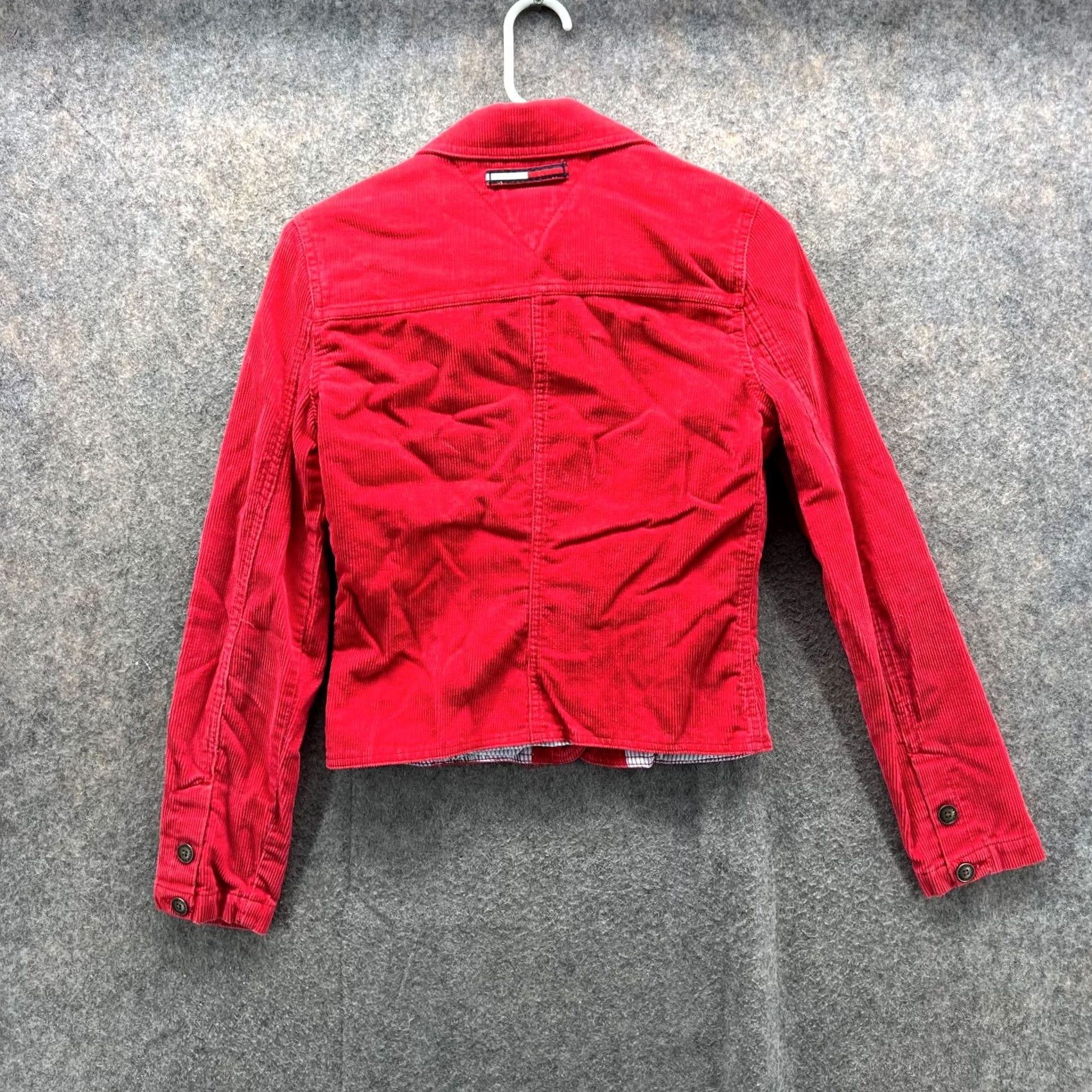 Tommy Hilfiger VINTAGE Tommy Hilfiger Jacket Women Medium Pink Corduroy Cotton Button Down 90s Pink Womens Jacket Size M / US 6-8 / IT 42-44 - 3 Thumbnail