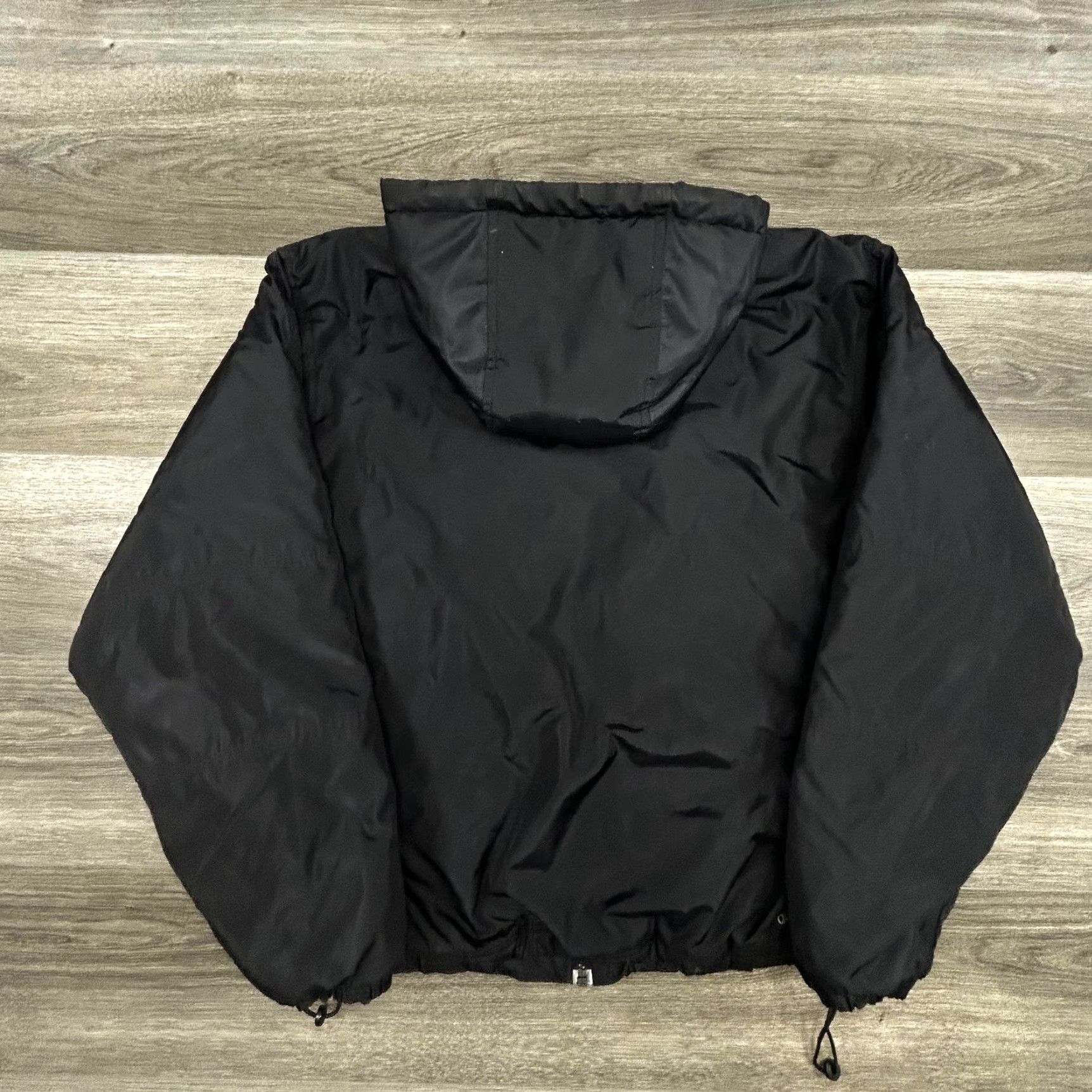 VINTAGE Adidas Jacket Mens Medium Black Hooded Insulated Full Zip Puffer Coat