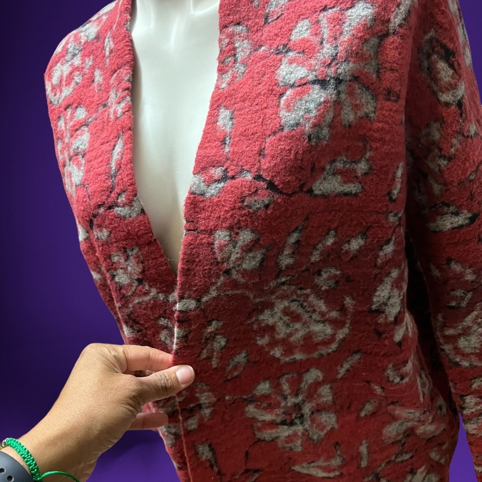 Other Vintage Grandma’s Rug Open Front Cardigan Grannycore Cottage Size L / US 10 / IT 46 - 2 Thumbnail