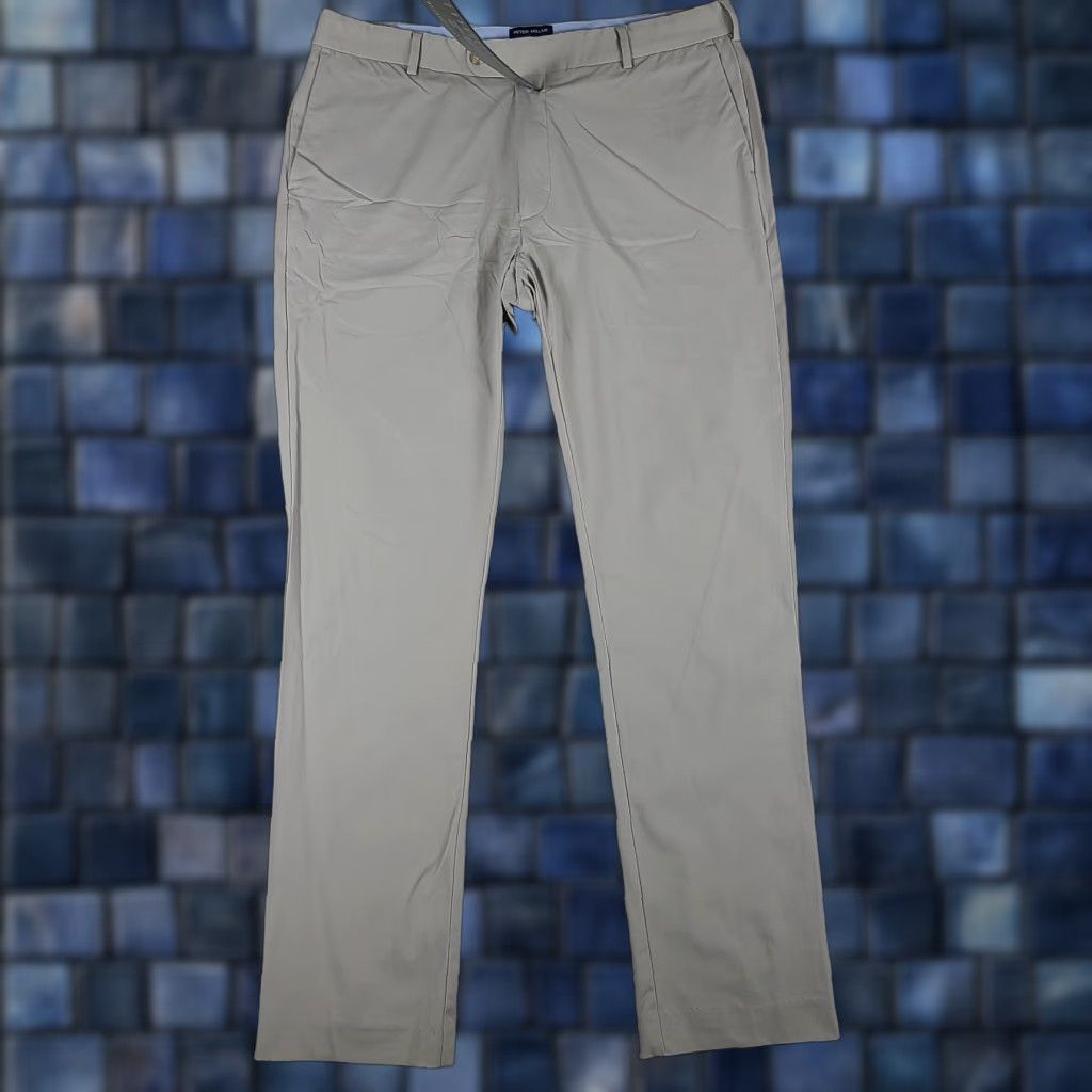 Peter Millar Crown Crafted Pants Mens 36x32 Gray Performance Tech Golf Chino