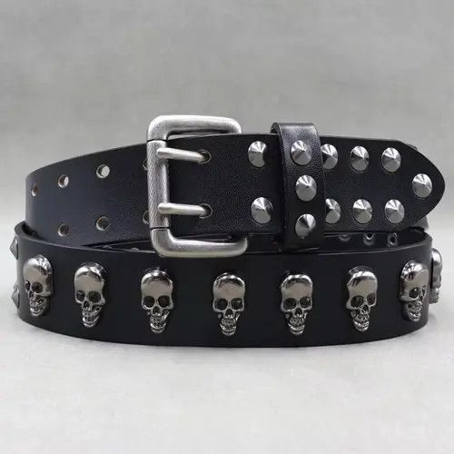 Japanese Brand × Vintage Skull Studded Punk Leather Cowboy Belts Size ONE SIZE - 2 Thumbnail