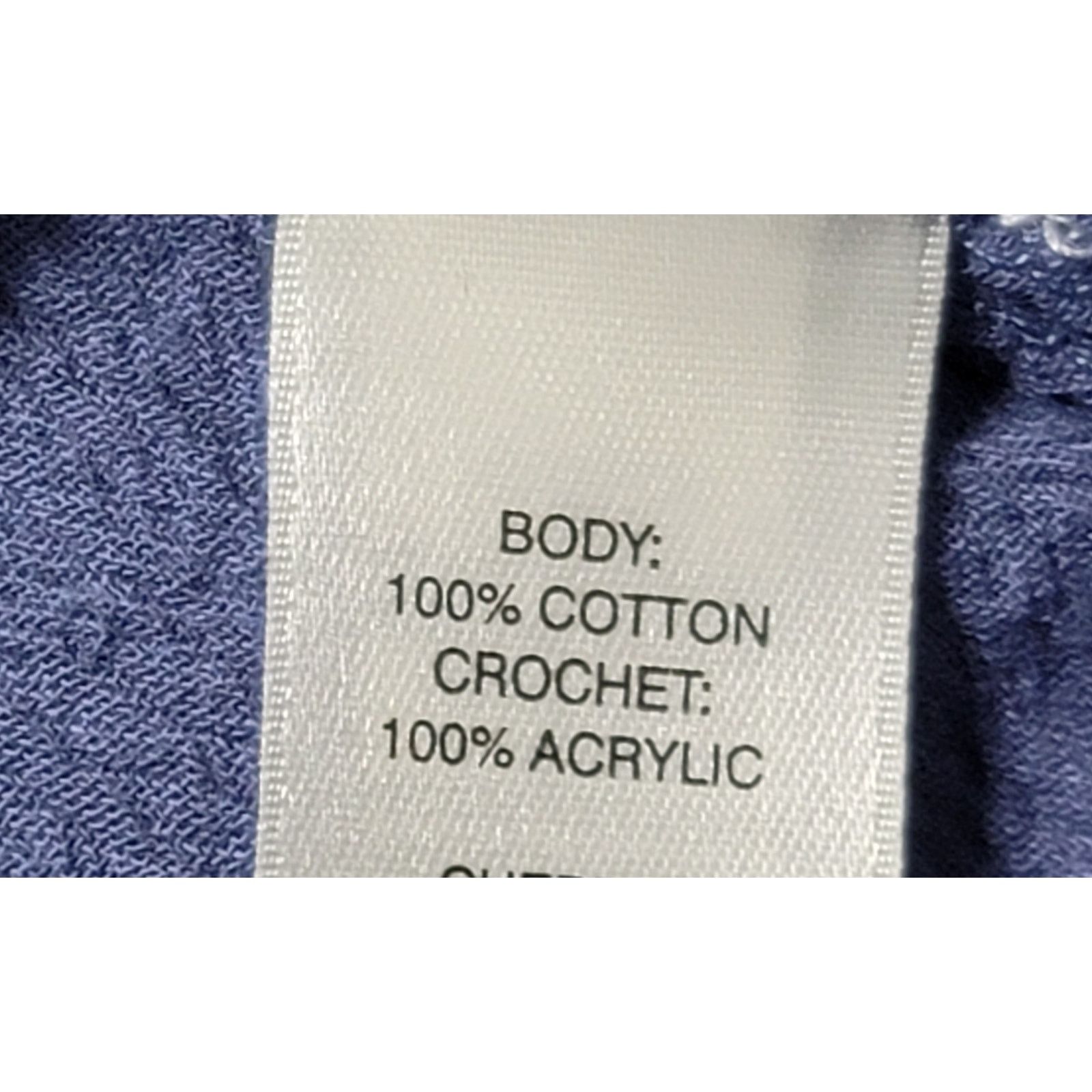 Chicos Chico's Blue Crochet Bodice & Shoulders V Neck Top 1 Medium Size M / US 6-8 / IT 42-44 - 4 Thumbnail