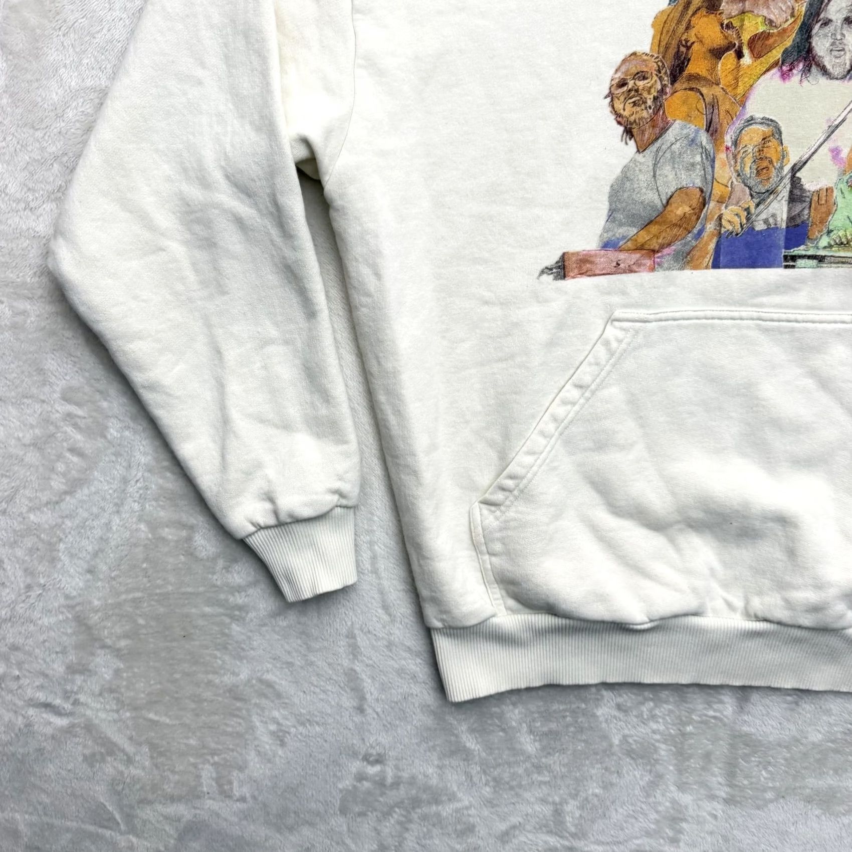 Vintage Zach Bryan Hoodie Mens Small White Quittin Time Tour Fleece Graphic Crew Neck Pockets Logo Size US S / EU 44-46 / 1 - 7 Thumbnail
