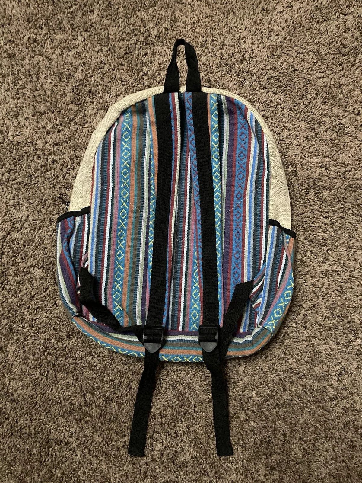 Designer × Vintage Chief Native Tribe Head Hemp Backpack Boho Hippie Bag Size ONE SIZE - 4 Thumbnail