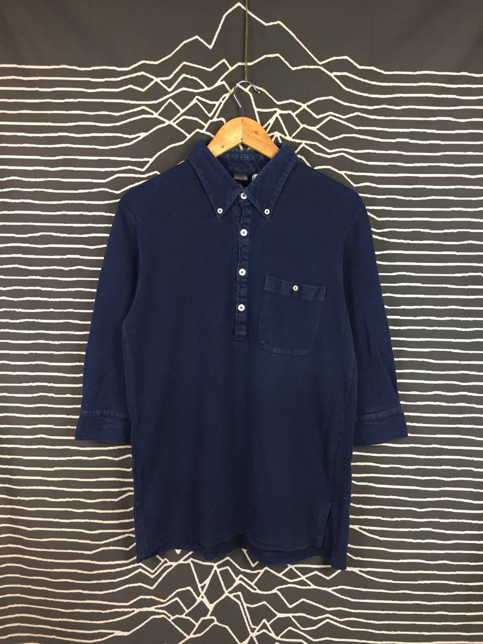Japanese Brand × Nonnative × Vintage Vtg Nonnative Indigo-Dyed Mesh Pocket Polo Tee Size US M / EU 48-50 / 2 - 1 Thumbnail