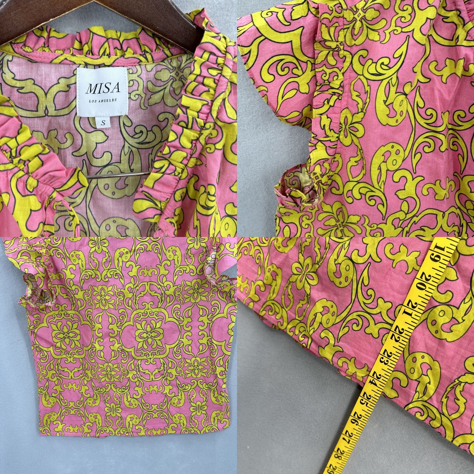 Vintage Misa Blouse Womens Small V Neck Flutter Tassel Luxury Quiet Flowy Los Angeles Size S / US 4 / IT 40 - 8 Thumbnail