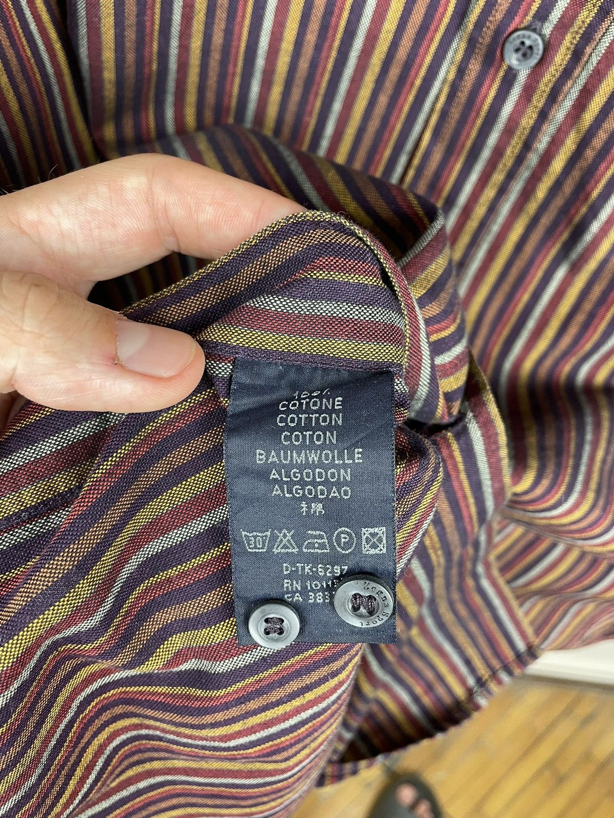 Z Zegna ItaErmenegildo Zegna Sport Striped Button Up Red Size L Size US L / EU 52-54 / 3 - 4 Thumbnail