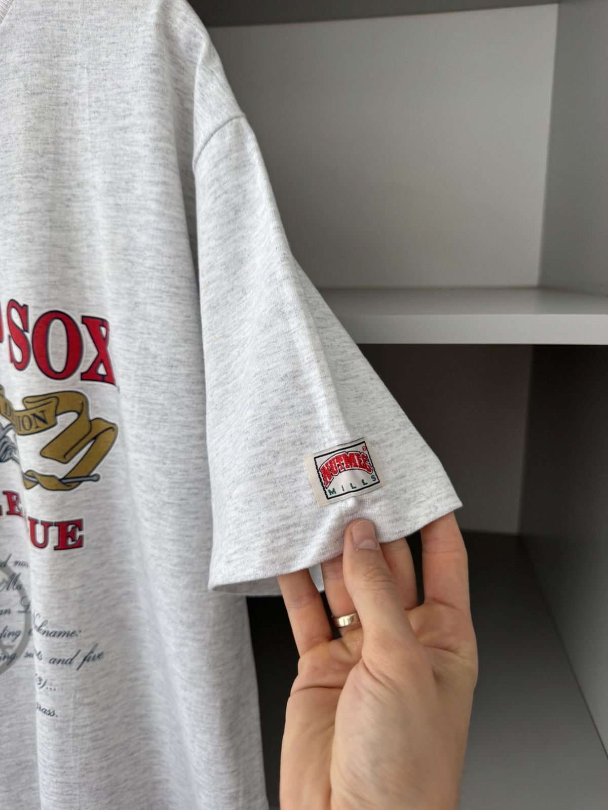 Nutmeg Nutmeg Mills American League Boston Red Sox MLB Vintage Tee Size US XL / EU 56 / 4 - 5 Thumbnail