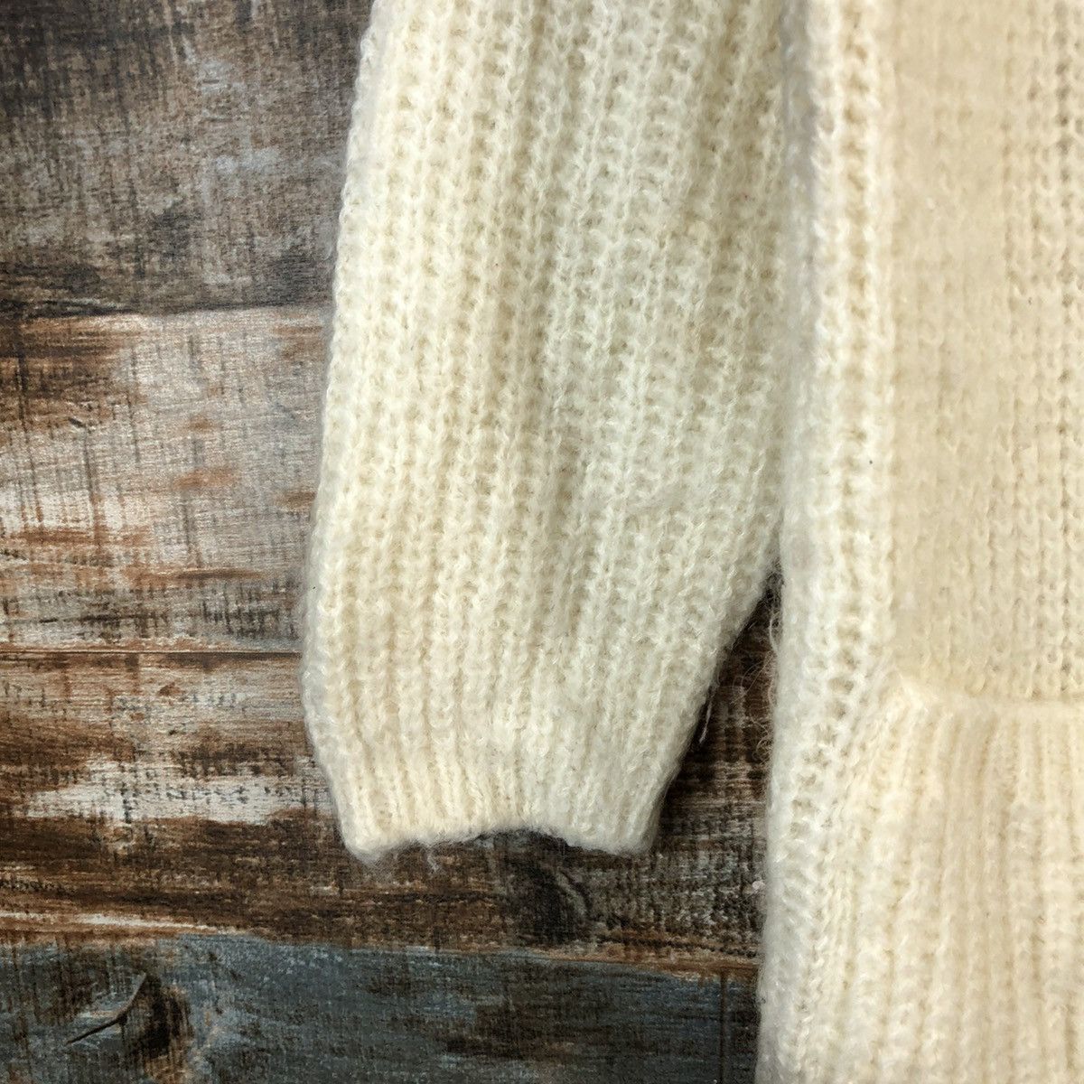 Homespun Knitwear × Japanese Brand PX White vintage Cardigan Knitwear #A2213 Size L / US 10 / IT 46 - 7 Thumbnail