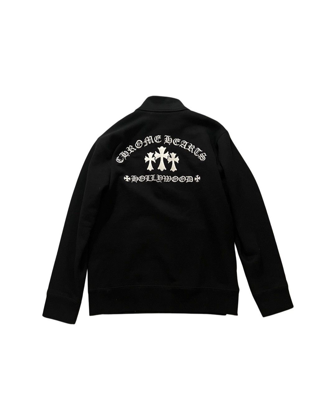 トップス Chrom hearts half zip sweat Chrome Hearts Script Logo Embroidered Half Zip Sweatshirt