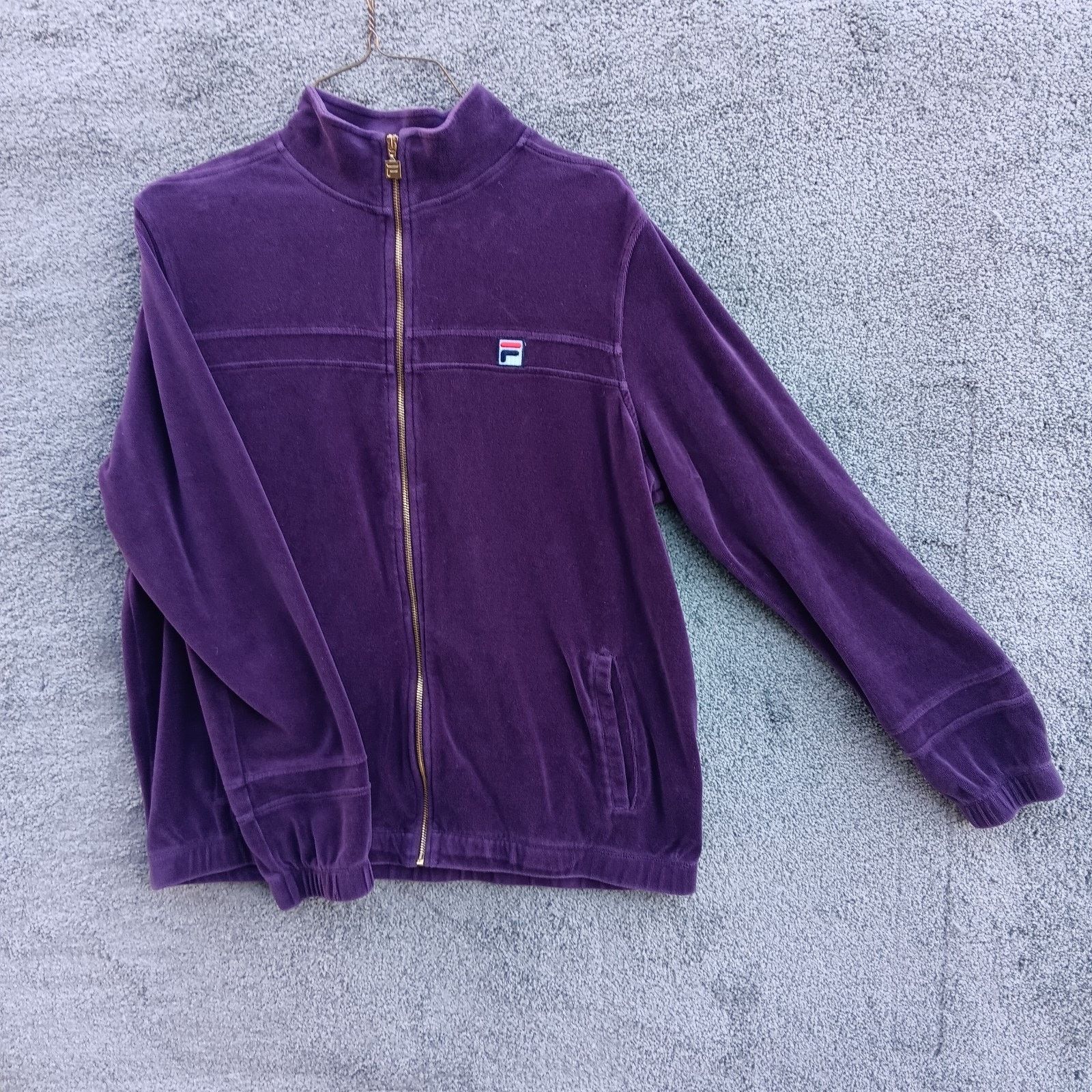 Fila FILA Womens Quarter Zip Fleece Pullover Purple w/ Gold Large Size L / US 10 / IT 46 - 1 Thumbnail