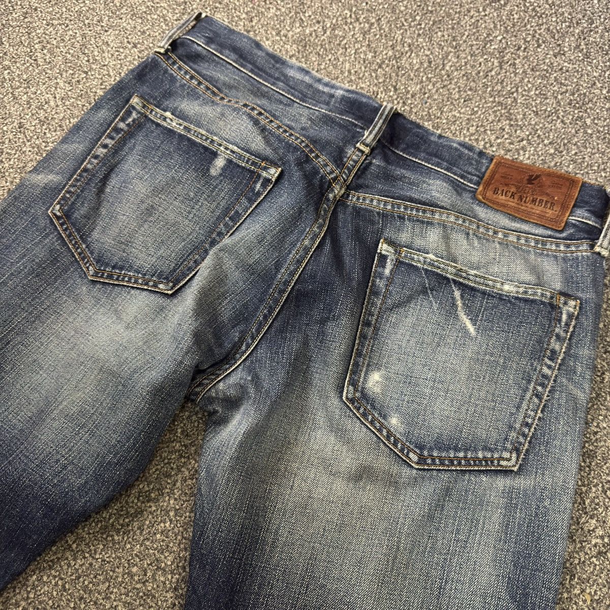 14th Addiction Vintage 90s Distressed Wash Back Number Straight Cut Denim Size US 34 / EU 50 - 8 Thumbnail