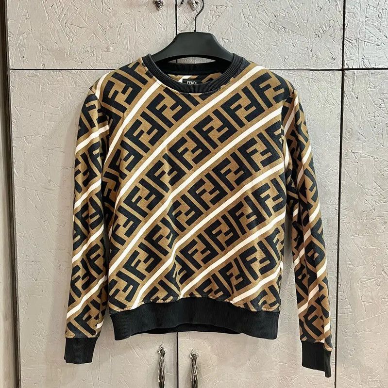 Fendi Fendi Brown Cotton Men's Sweatshirt 0089 Size US S / EU 44-46 / 1 - 1 Thumbnail