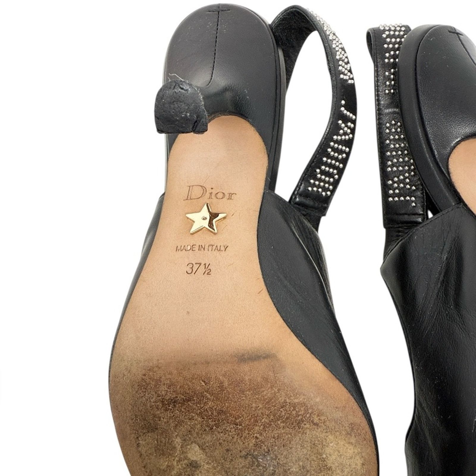 Dior Dior J’Adior Studded Black Leather Slingback Pumps Size 37.5 Size US 7.5 / IT 37.5 - 12 Thumbnail