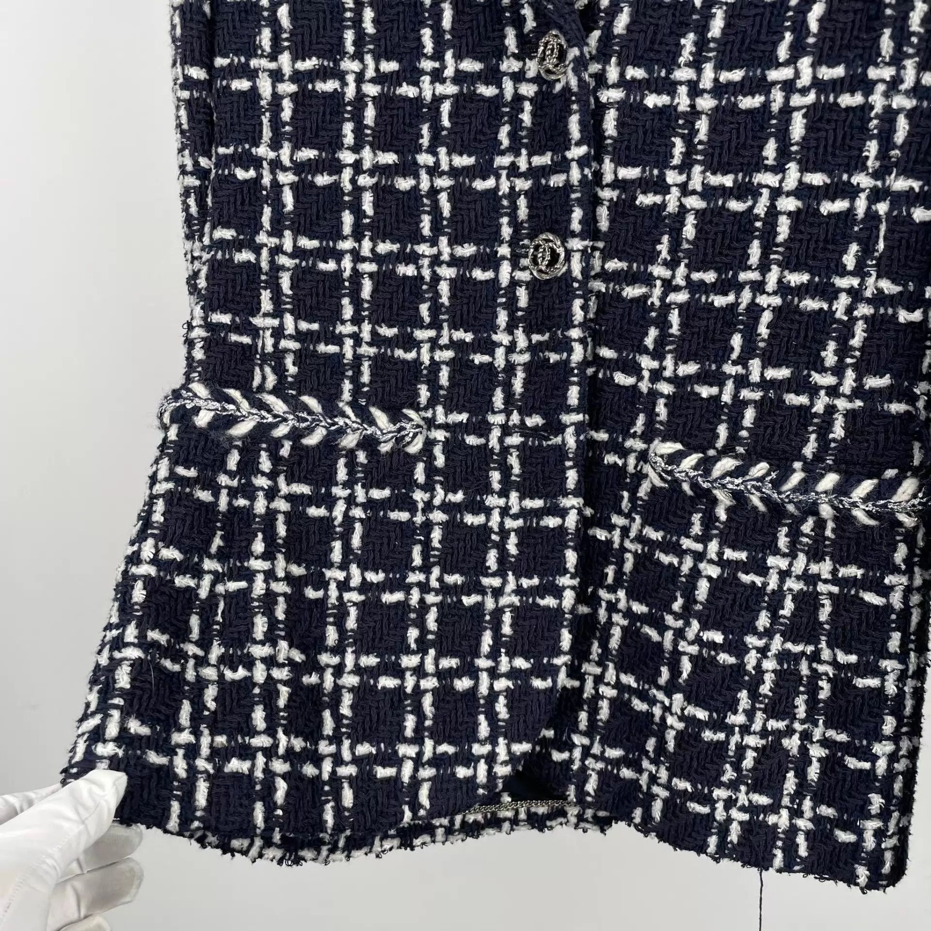 Chanel Chanel Check Color - Blocked Soft Wool Jacket 34 Size XS / US 0-2 / IT 36-38 - 9 Thumbnail