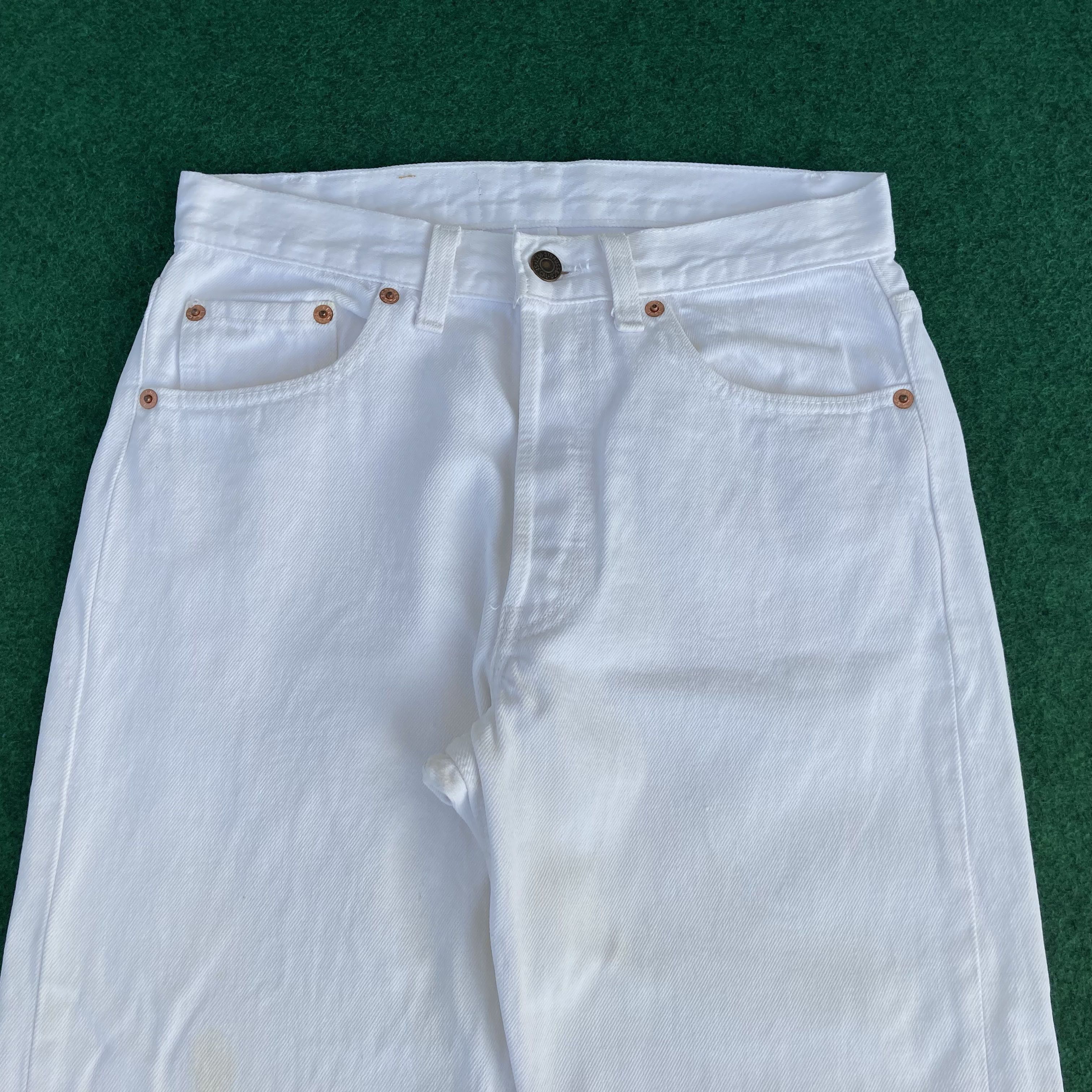 Levi's × Vintage Vtg Levis 501 Distressed Ripped White Grunge Jeans Size US 28 / EU 44 - 3 Thumbnail