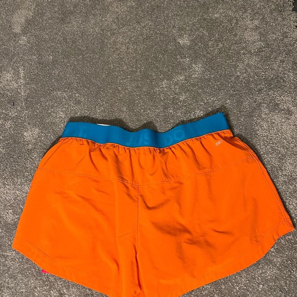 Nike Nike Dri-fit Orange/Pink 2 In 1 Running Compression Shorts Size 28" / US 6 / IT 42 - 7 Thumbnail