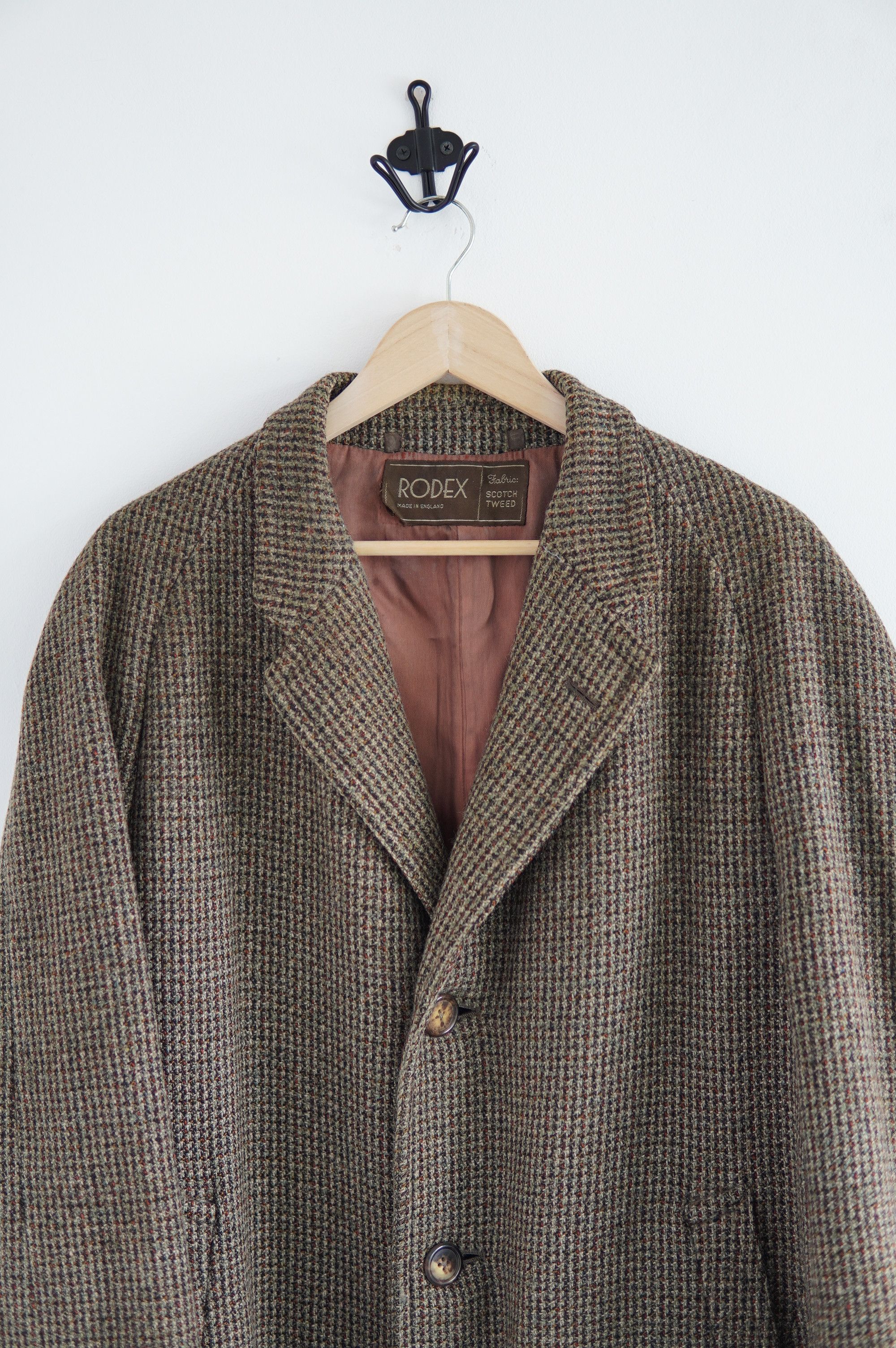 Vintage Heavy Ernest Clough Scotish Tweed Coat in Brown, Men's (Size M) — image 3 of 6