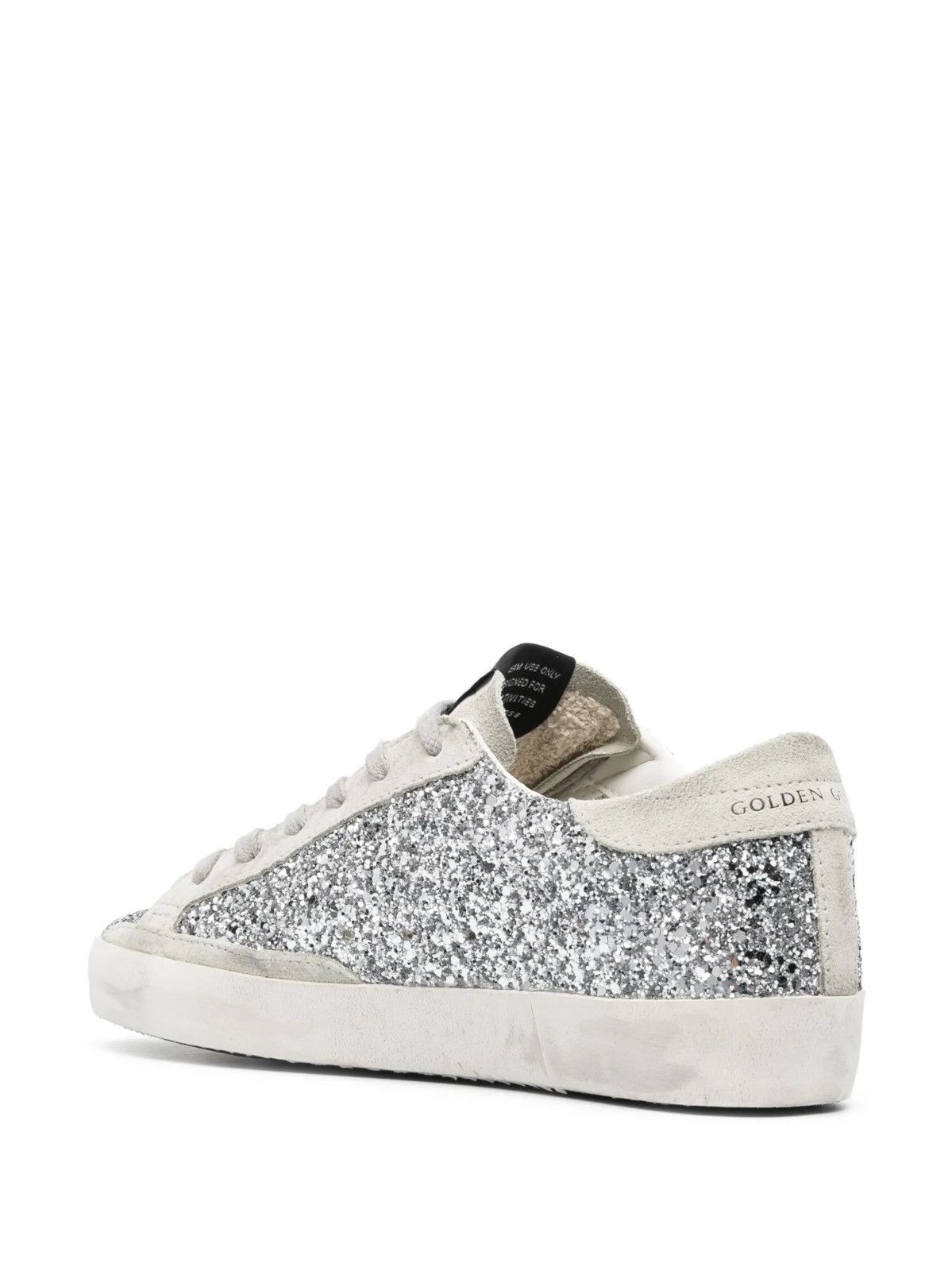 Golden Goose Women's Super-Star in silver glitter ice-gray suede star Size US 8 / IT 38 - 7 Thumbnail