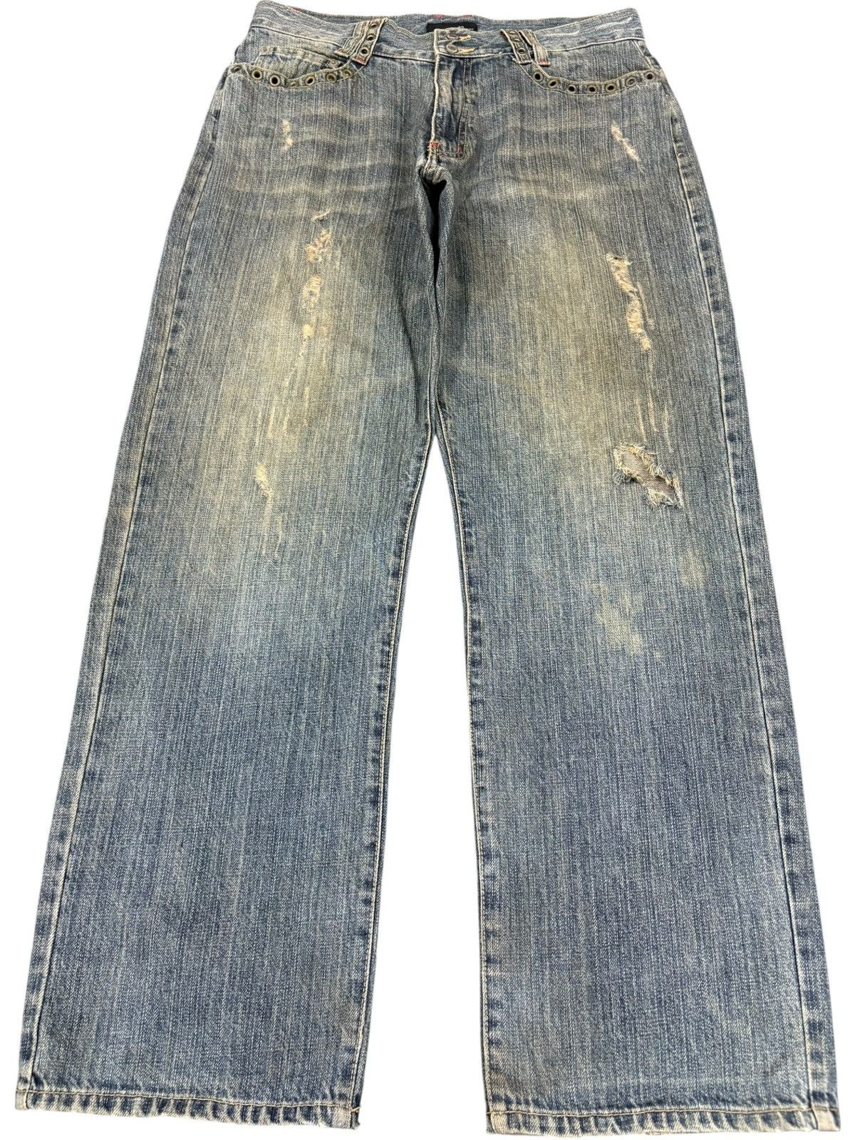 Japanese Brand Vintage Japanese Brand Mud Wash Distressed Loose Baggy Jeans Size US 32 / EU 48 - 1 Thumbnail