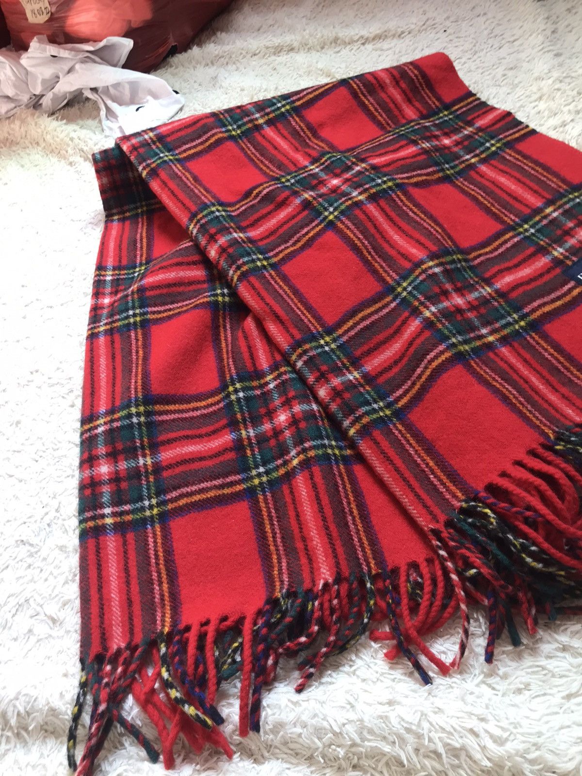 Polo Ralph Lauren × Vintage ‼️VINTAGE SCARF RALPH LAUREN WOOL TARTAN PATTERN‼️ Size ONE SIZE - 8 Thumbnail