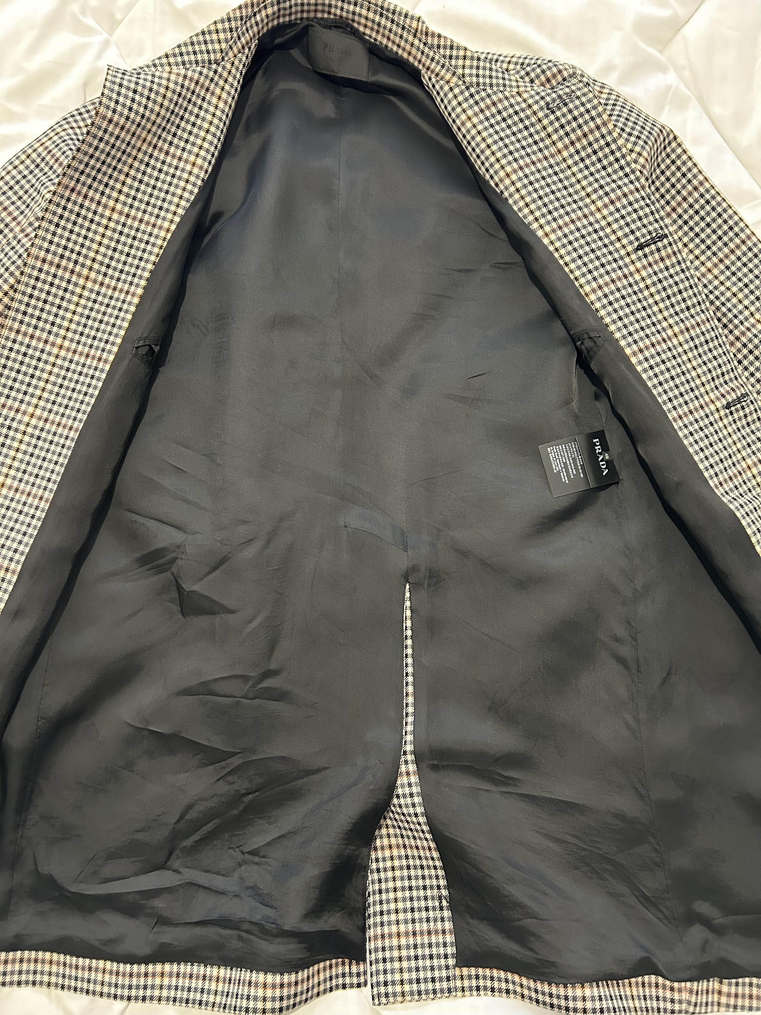 Prada PRADA Tan Check Car Coat In F0040 Carme Size US M / EU 48-50 / 2 - 3 Thumbnail