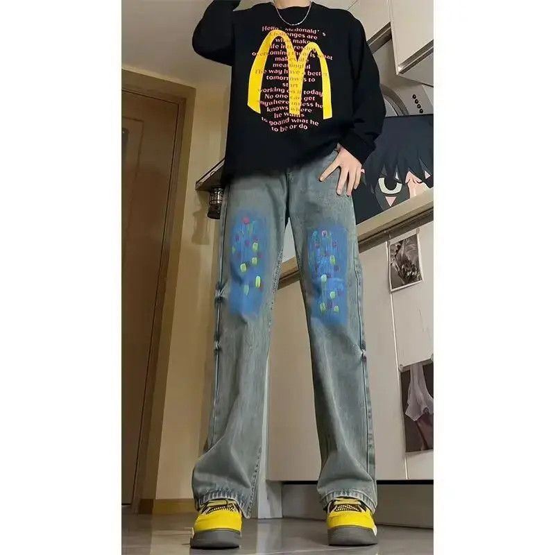 Japanese Brand Retro loose straight leg jeans Size US 32 / EU 48 - 2 Thumbnail
