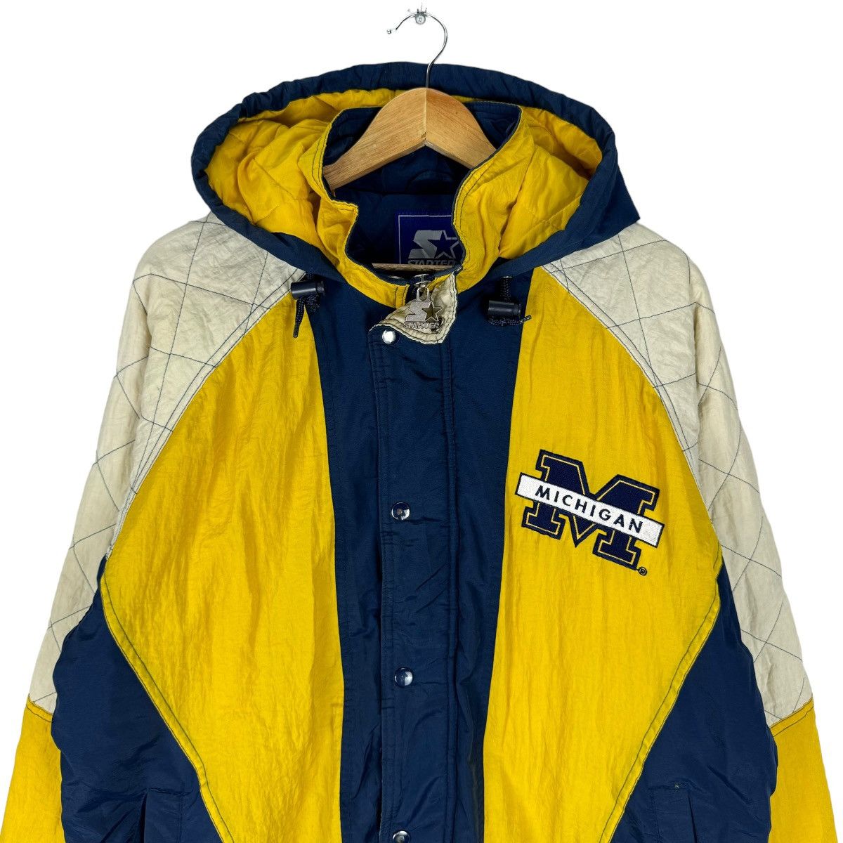 Starter × Vintage ❄️90s STARTER MICHIGAN HOODIE LIGHT JACKET Size US M / EU 48-50 / 2 - 2 Thumbnail