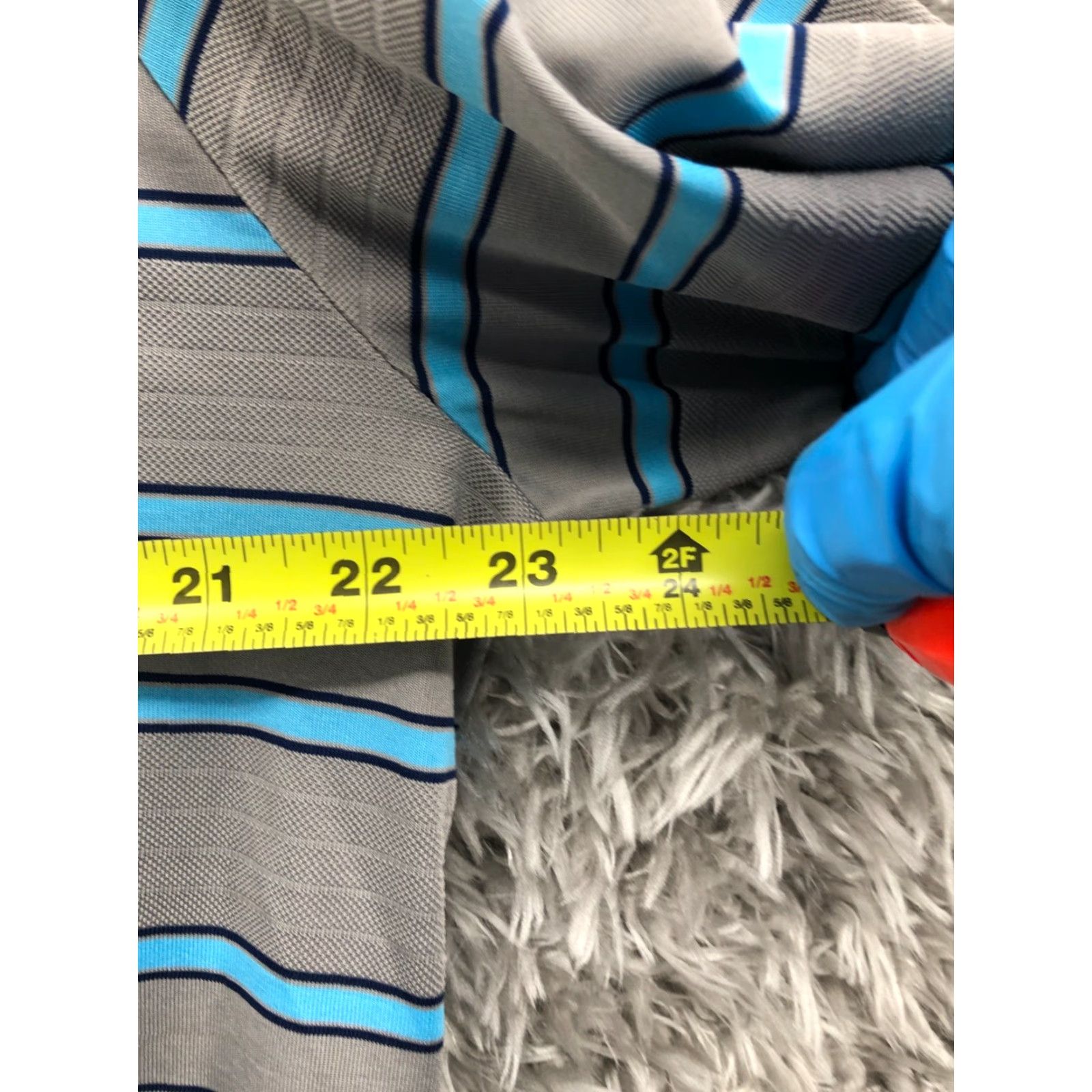 Chaps Chaps Polo Shirt Mens XL Gray Textured Striped - Polo, 2 Button, Collared, Pullover, Logo, Regular Fit Size US XL / EU 56 / 4 - 3 Thumbnail