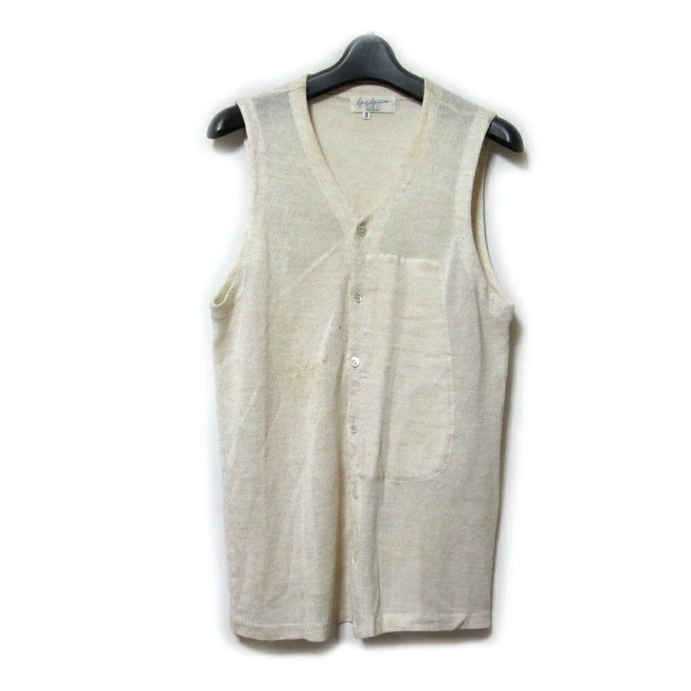 Yohji Yamamoto Yohji Yamamoto Pour Homme Rayon Linen Knit Vest Size US L / EU 52-54 / 3 - 1 Thumbnail