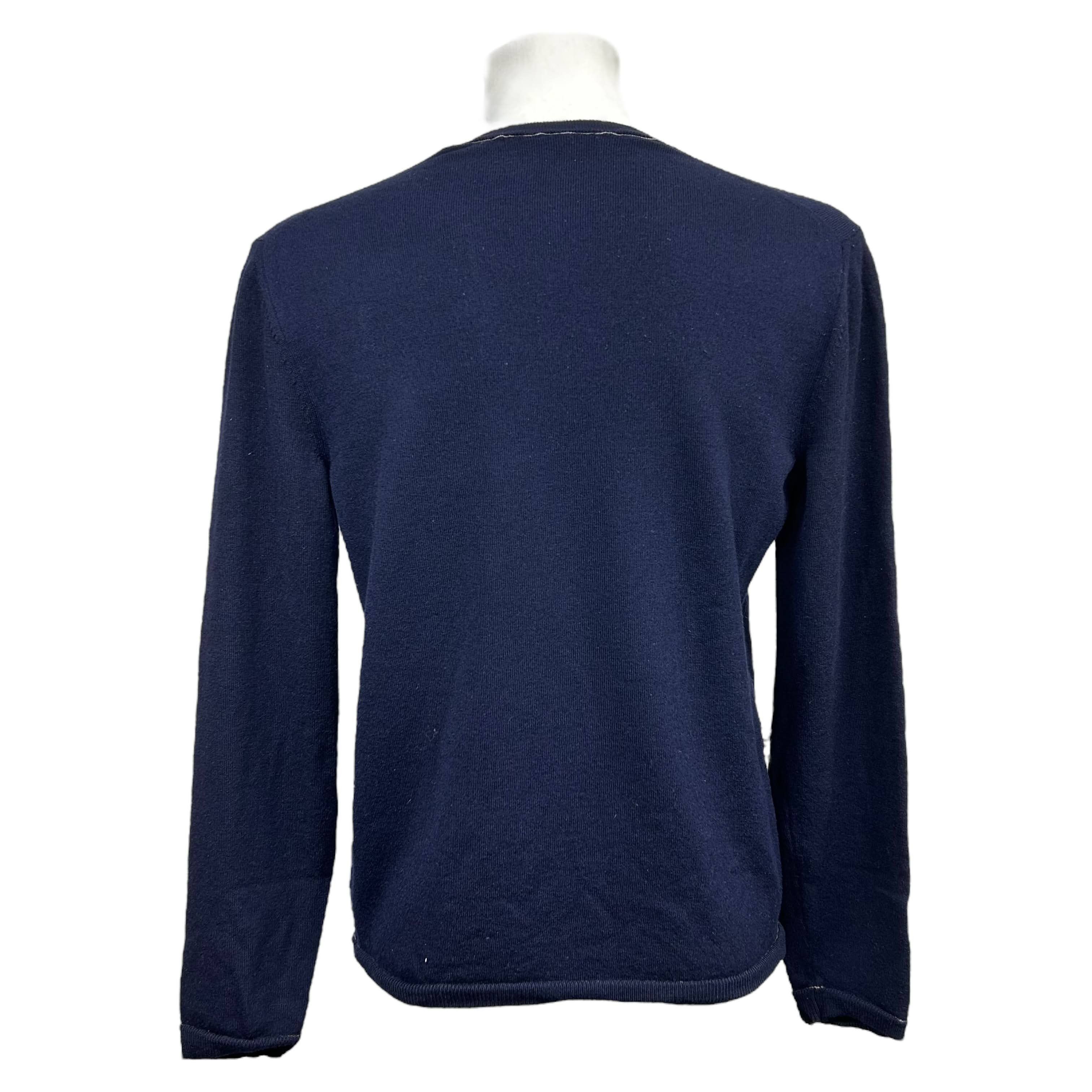 Gucci Gucci Pure Wool V-Neck Navy Blue Pullover Sweater XL Size US XL / EU 56 / 4 - 2 Thumbnail