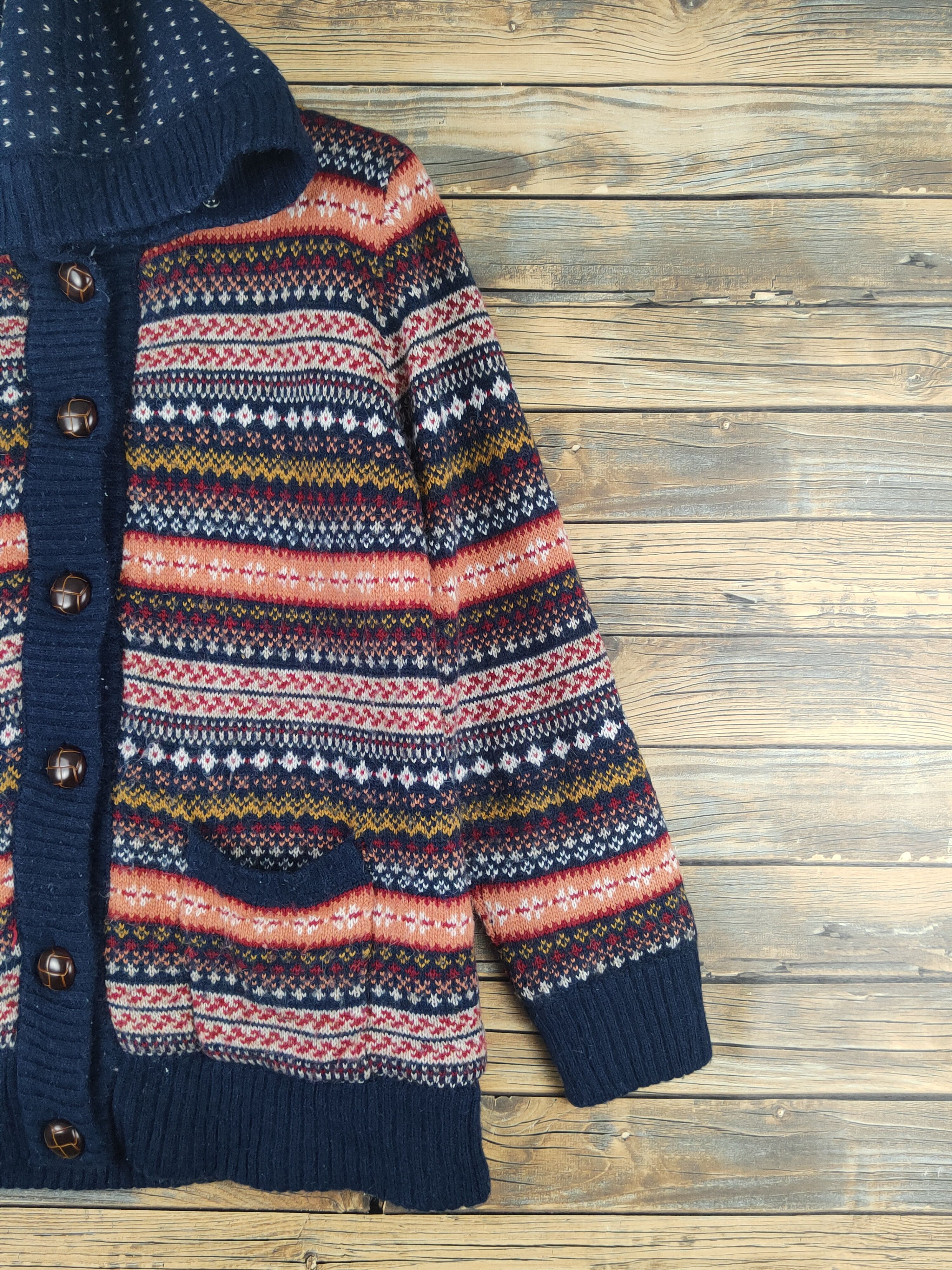 Japanese Brand Flow and Fixture Navy Knitwear Hoodie Sweaters #W1220 Size M / US 6-8 / IT 42-44 - 6 Thumbnail