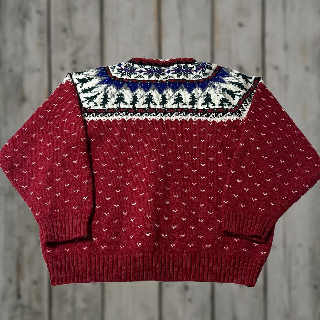 Eddie Bauer VINTAGE Eddie Bauer Sweater Nordic Fair Isle Winter Wool Pullover Mens Size M Red 90s Size US M / EU 48-50 / 2 - 1 Thumbnail
