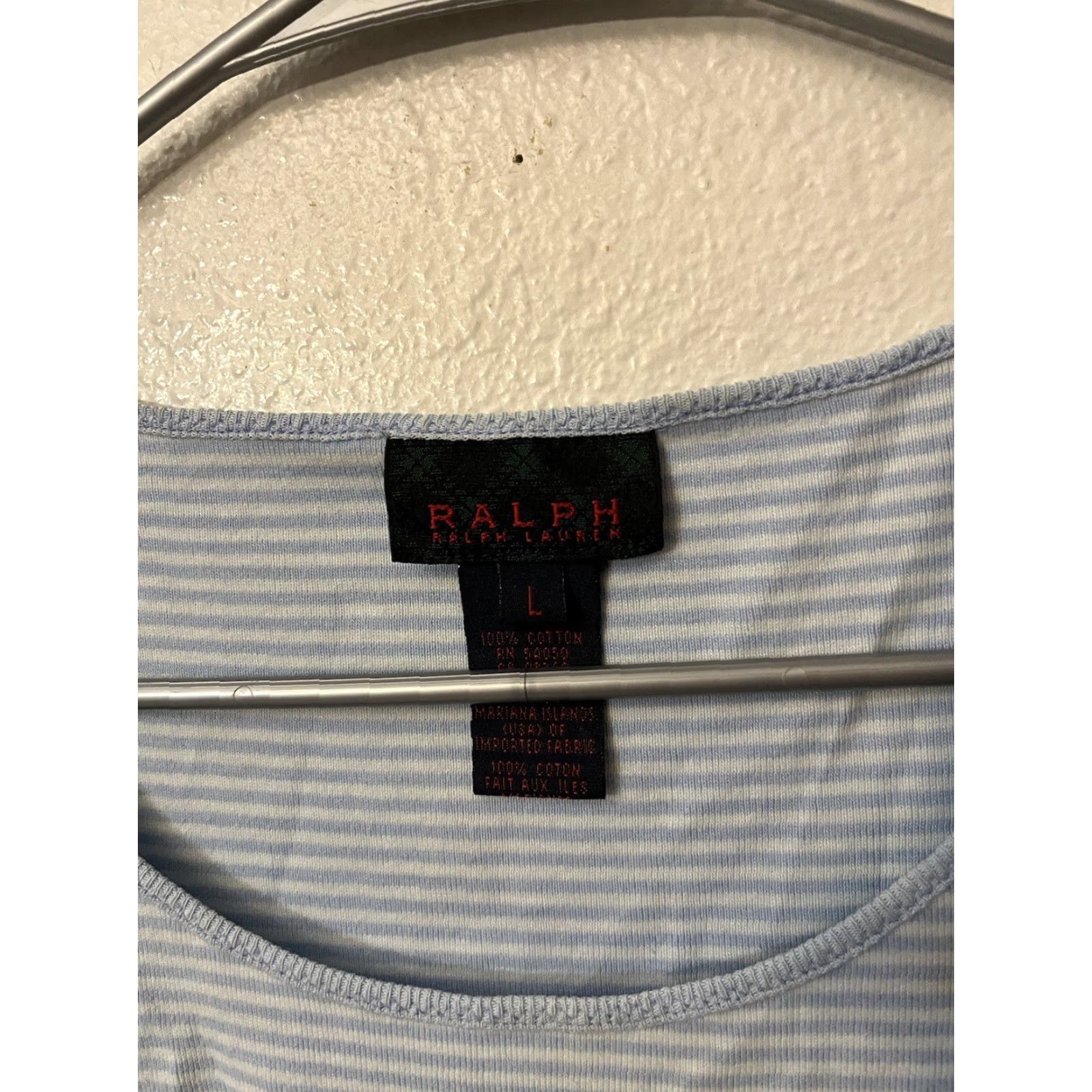 Polo Ralph Lauren Polo Ralph Lauren Womens T-Shirt Striped Crew Neck Embroidered Logo Blue White L Cotton Jersey Short Sleeve Vintage: No (omit? vintage no) Size L / US 10 / IT 46 - 3 Thumbnail