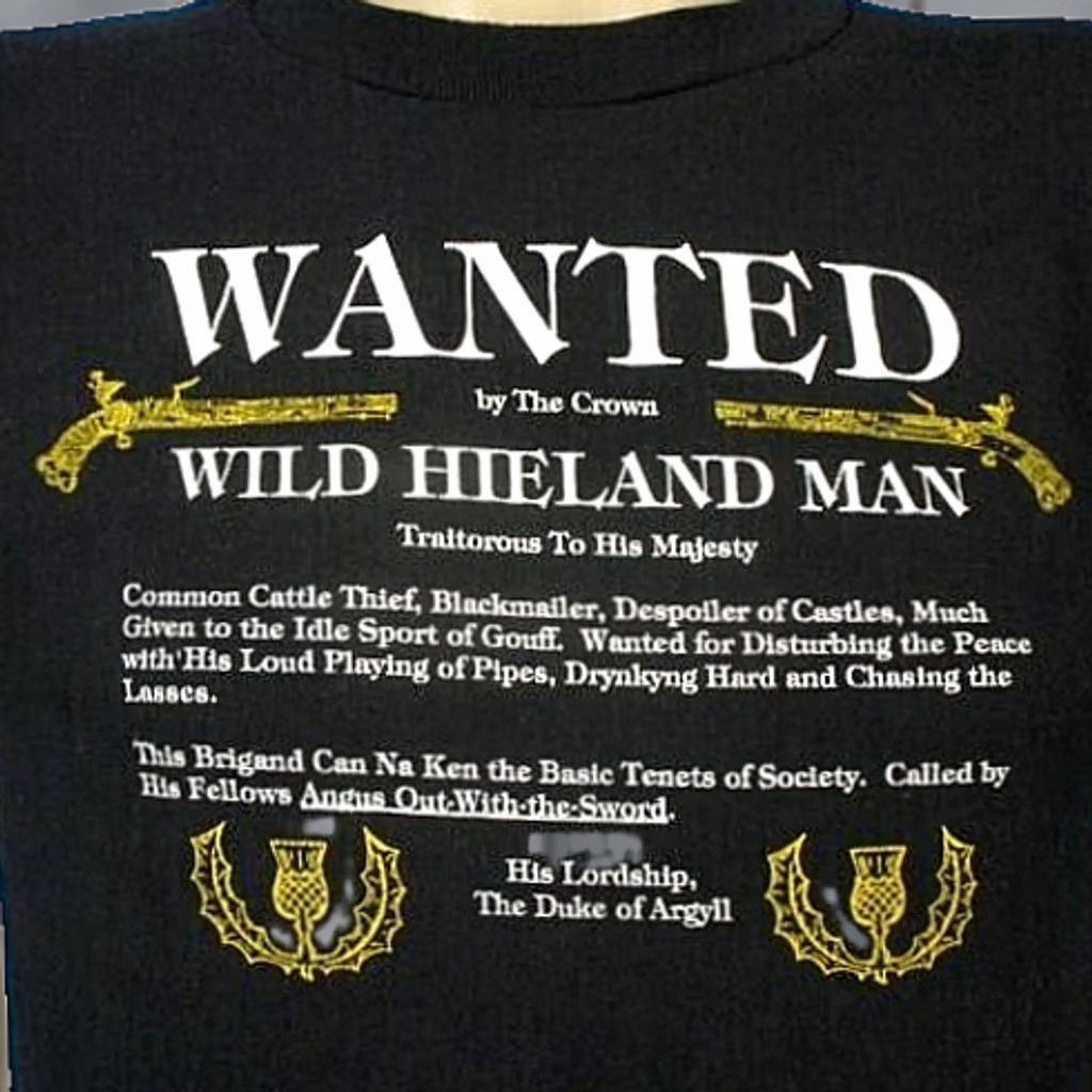 Jerzees vtg 80s WILD HIGHLANDER MAN WANTED BY THE CROWN T-Shirt S mens black 80s 90s Jerzees Size US S / EU 44-46 / 1 - 1 Thumbnail