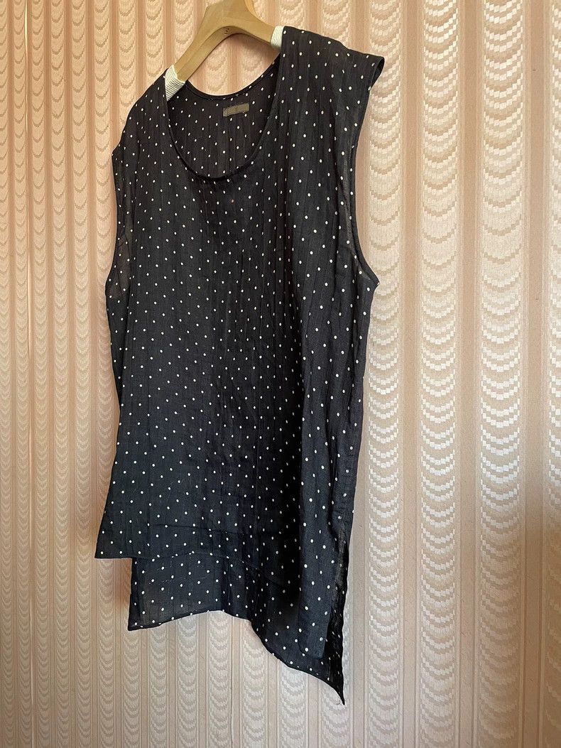 Y's Y's size os 70s Hemp Label Black Polka-dot Water Jade Linen Size US M / EU 48-50 / 2 - 3 Thumbnail