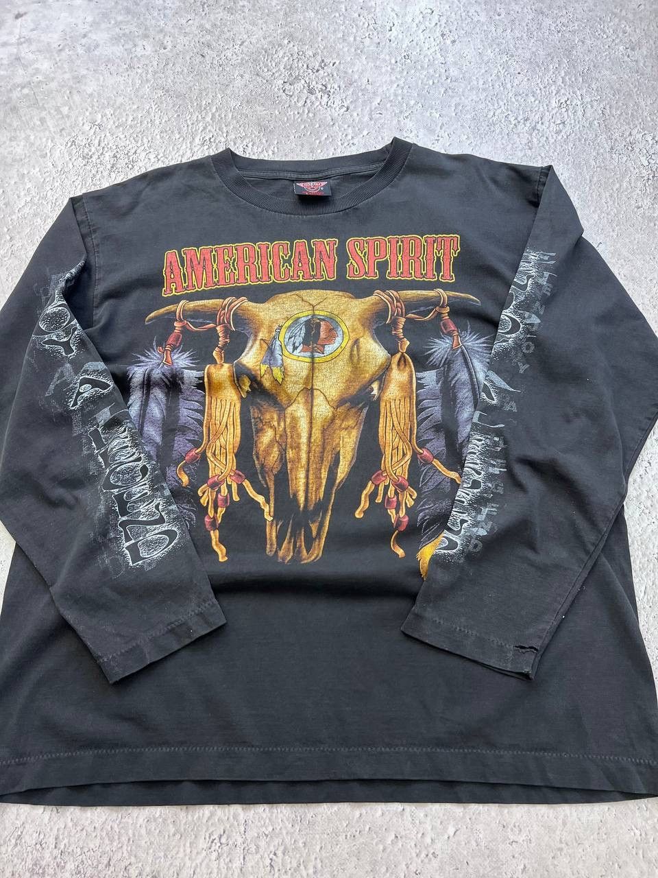 Affliction × Harley Davidson THRASHED & FADED Flames Harley Davidson style Longsleeve Size US L / EU 52-54 / 3 - 6 Thumbnail