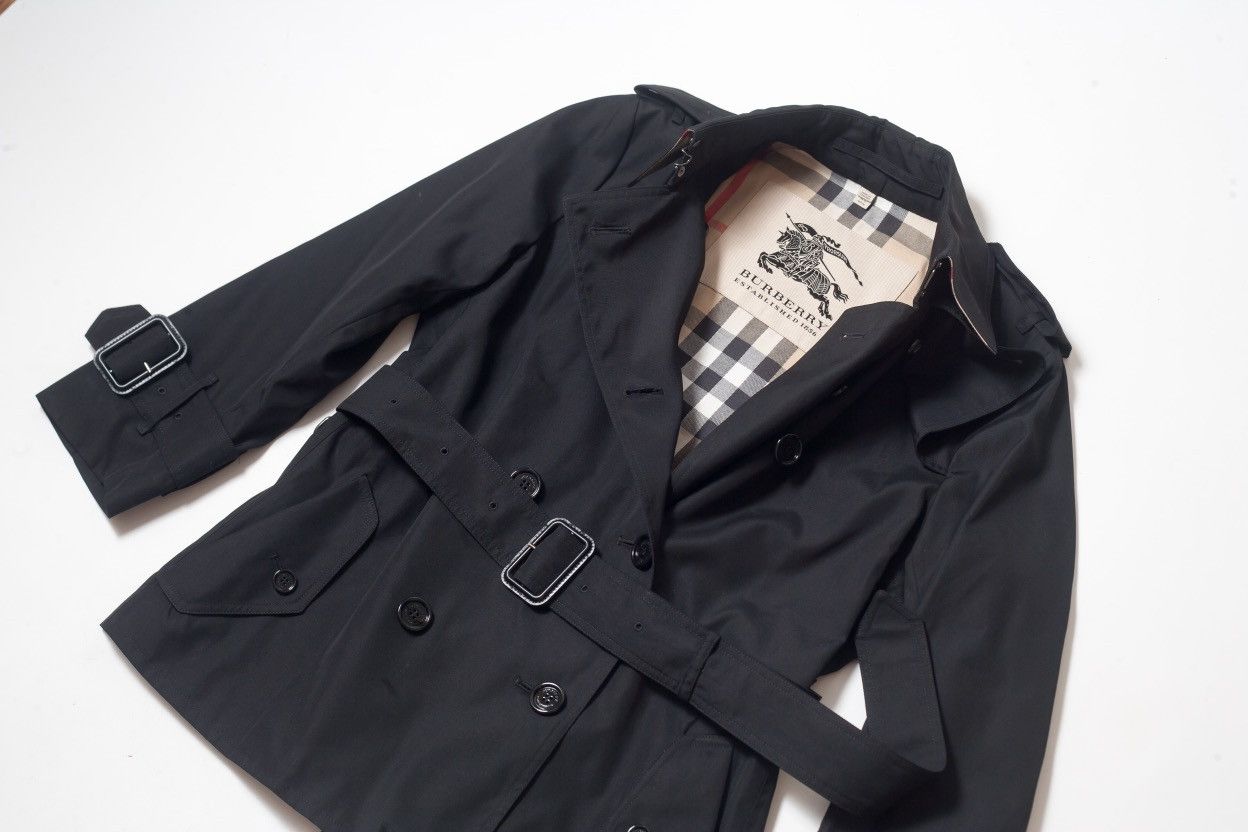 Burberry Burberry Sandringham Short Black Trench Coat Nova Check Size M / US 6-8 / IT 42-44 - 7 Thumbnail