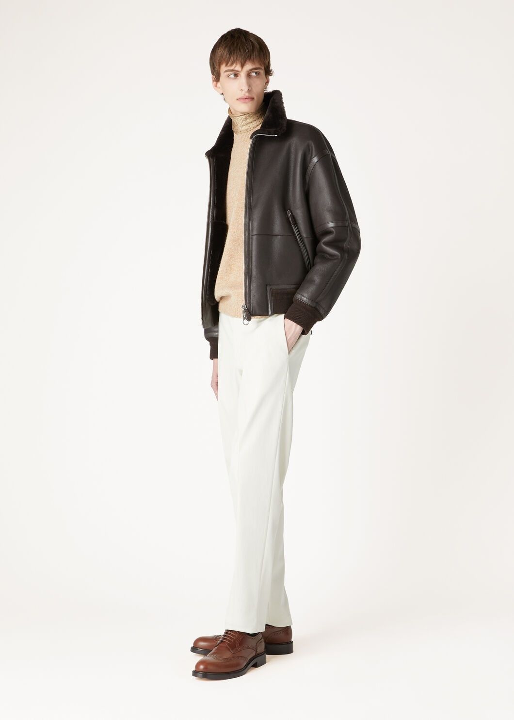 Loro Piana o1srvl11e0925 Peter Bomber Jacket in Dark Brown Size US XS / EU 42 / 0 - 2 Thumbnail
